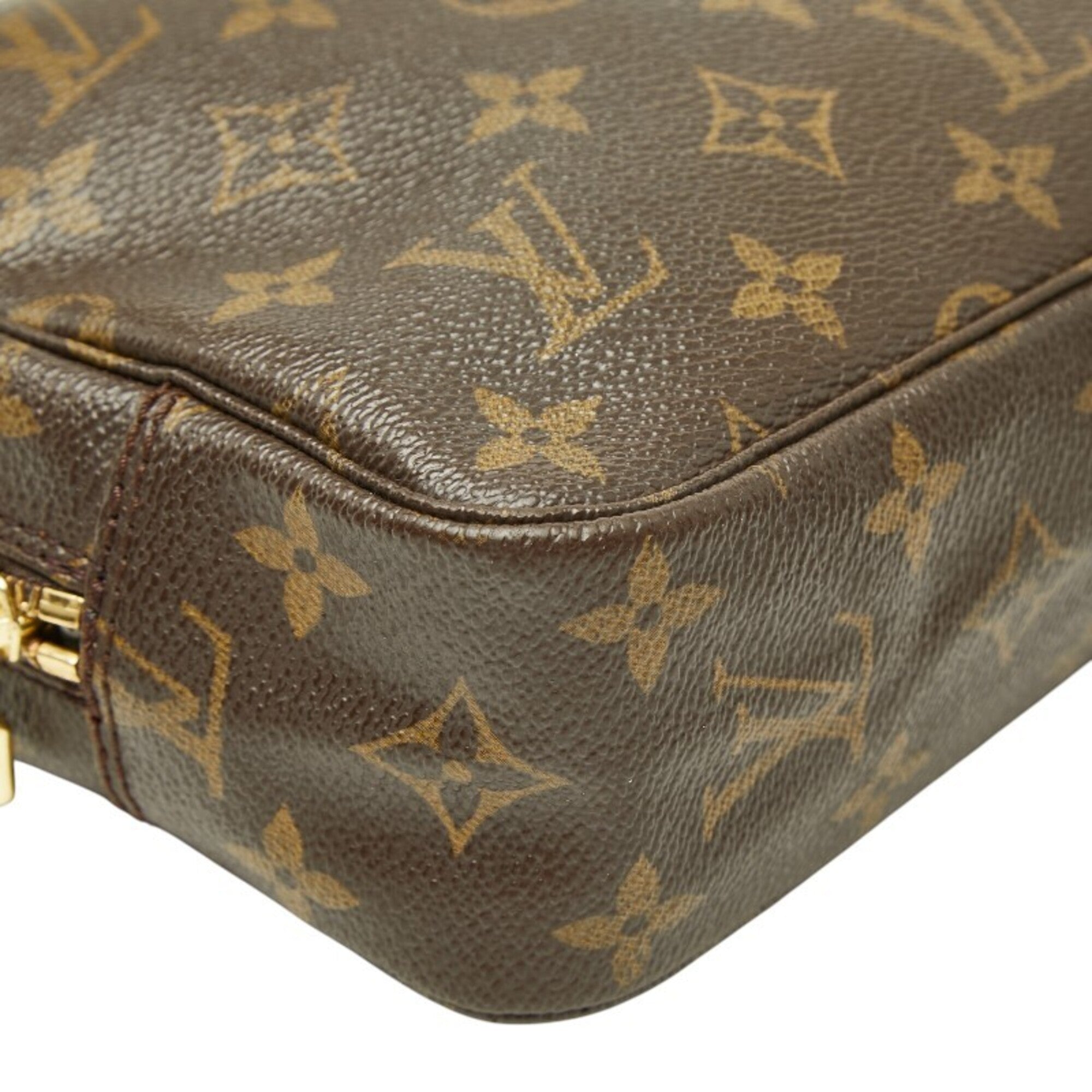Louis Vuitton Brown Pvc Leather Clutch Bag Handbag Pouch (Pre-Owned)