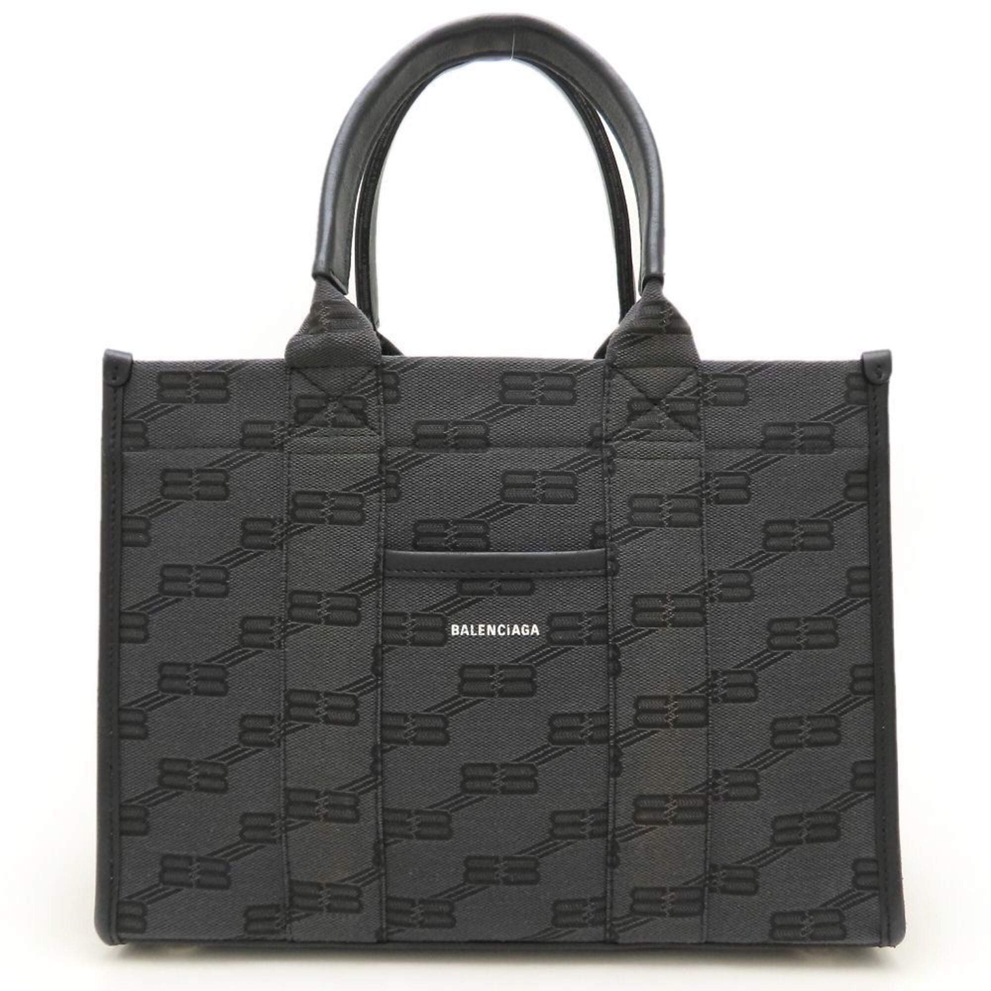 Balenciaga Black Canvas Leather Tote Bag (Pre-Owned)