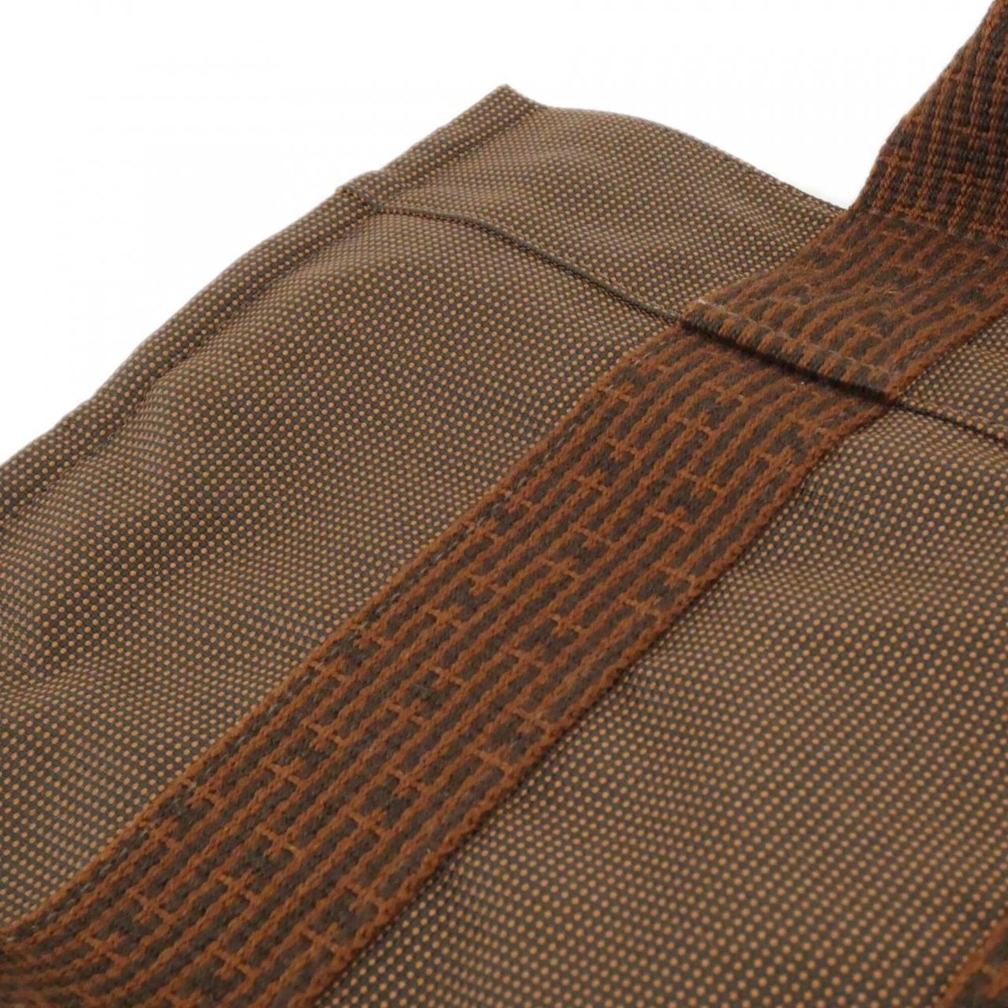 Hermes Brown Canvas Handbag (Pre-Owned)
