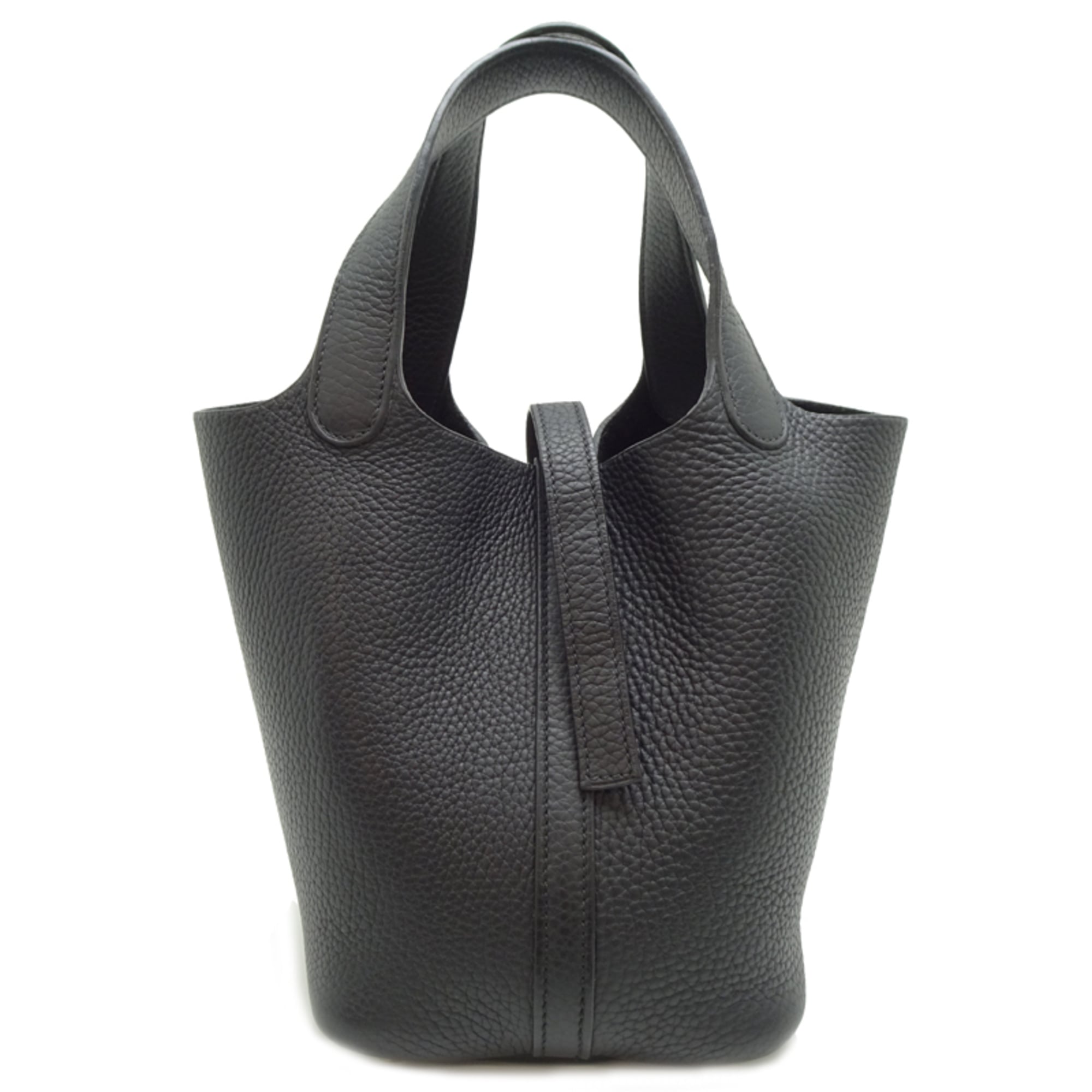 Hermes Black Taurillon Clemence Leather Handbag (Pre-Owned)