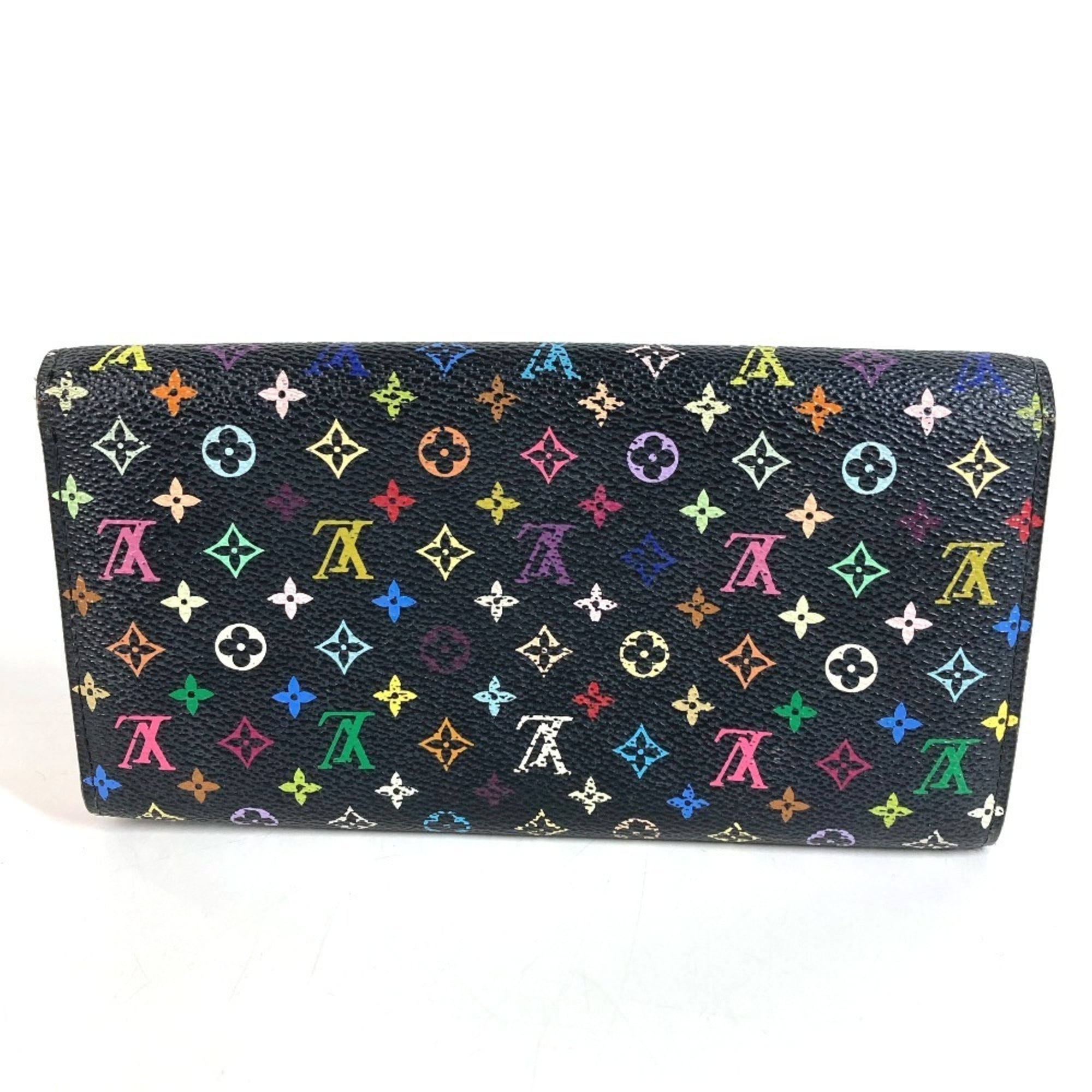 Louis Vuitton Monogram Multicolore Black Noir Pink Monogram Multicolore Long Wallet (Bi-Fold) (Pre-Owned)