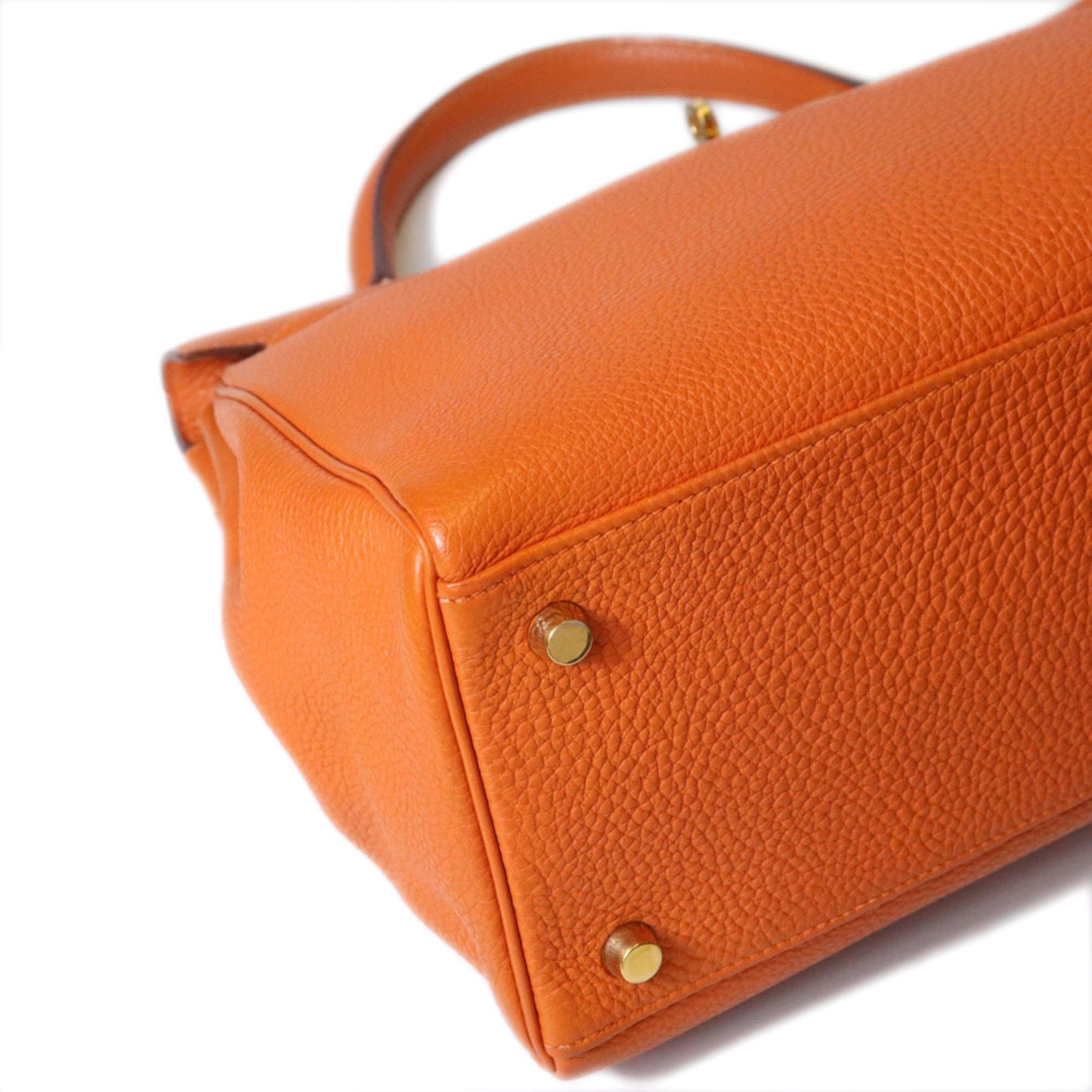 Hermes Orange Togo Leather Handbag Shoulder Bag (Pre-Owned)