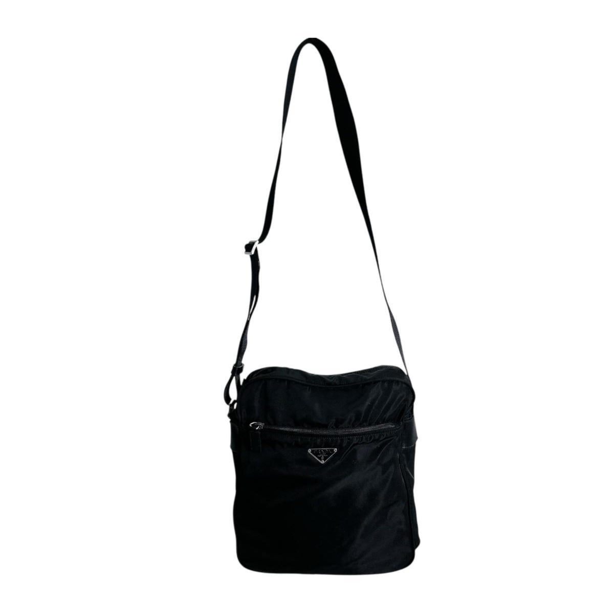 Prada Black Nylon Shoulder Bag Sling Bag (Pre-Owned)