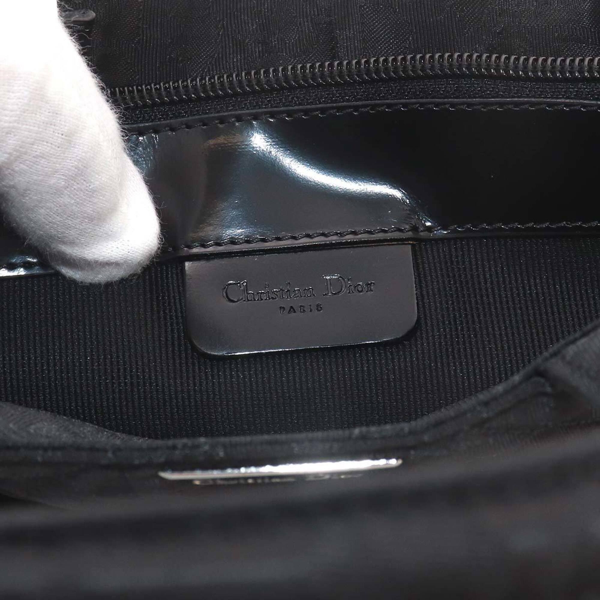 Christian Dior Trotter Black Nylon Leather Handbag (Pre-Owned)