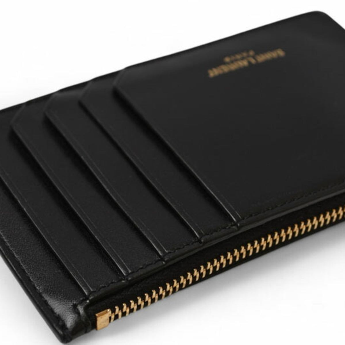 Yves Saint Laurent Black Leather Card Wallet (Pre-Owned)