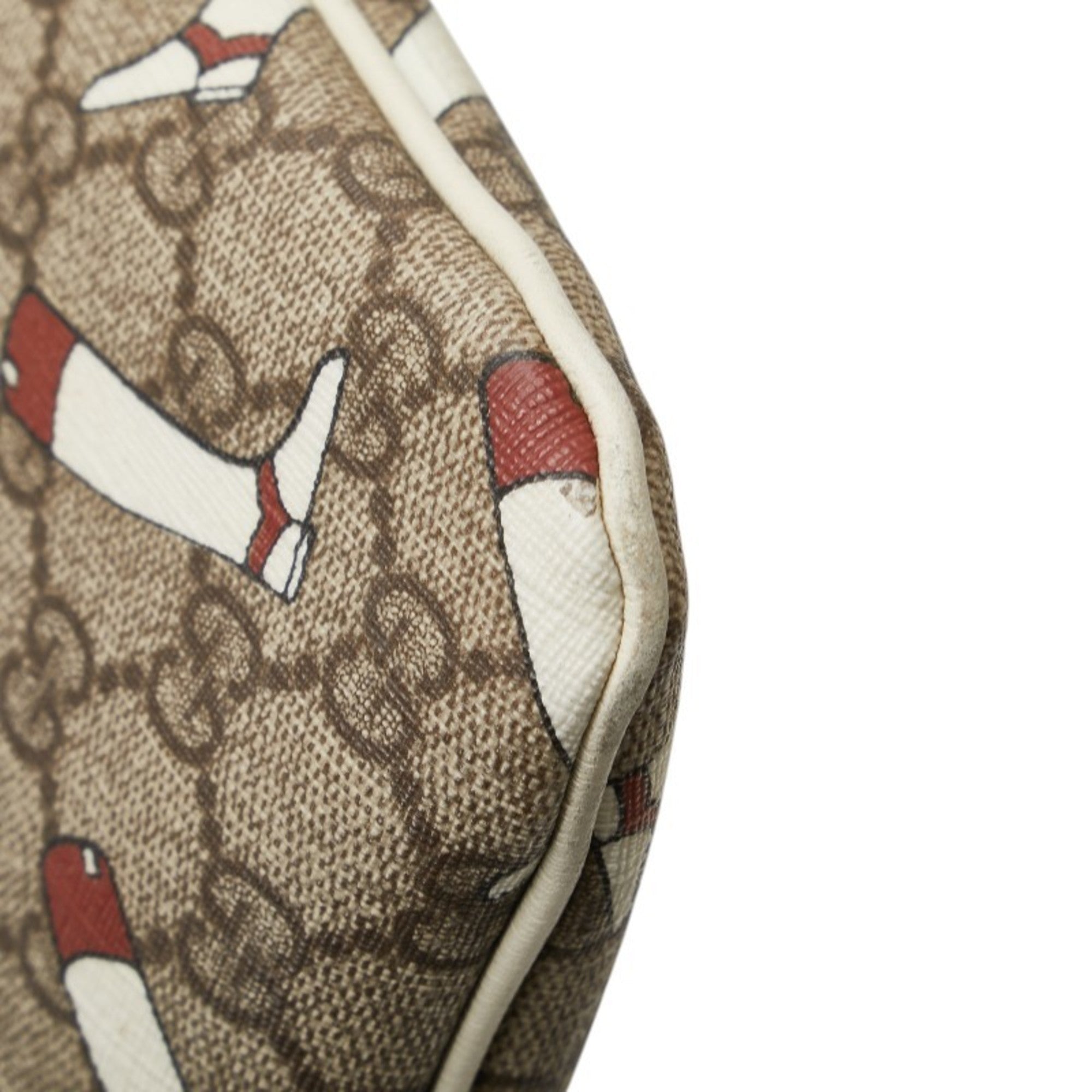 Gucci Beige Multi-Color Pvc Leather Shoulder Bag (Pre-Owned)