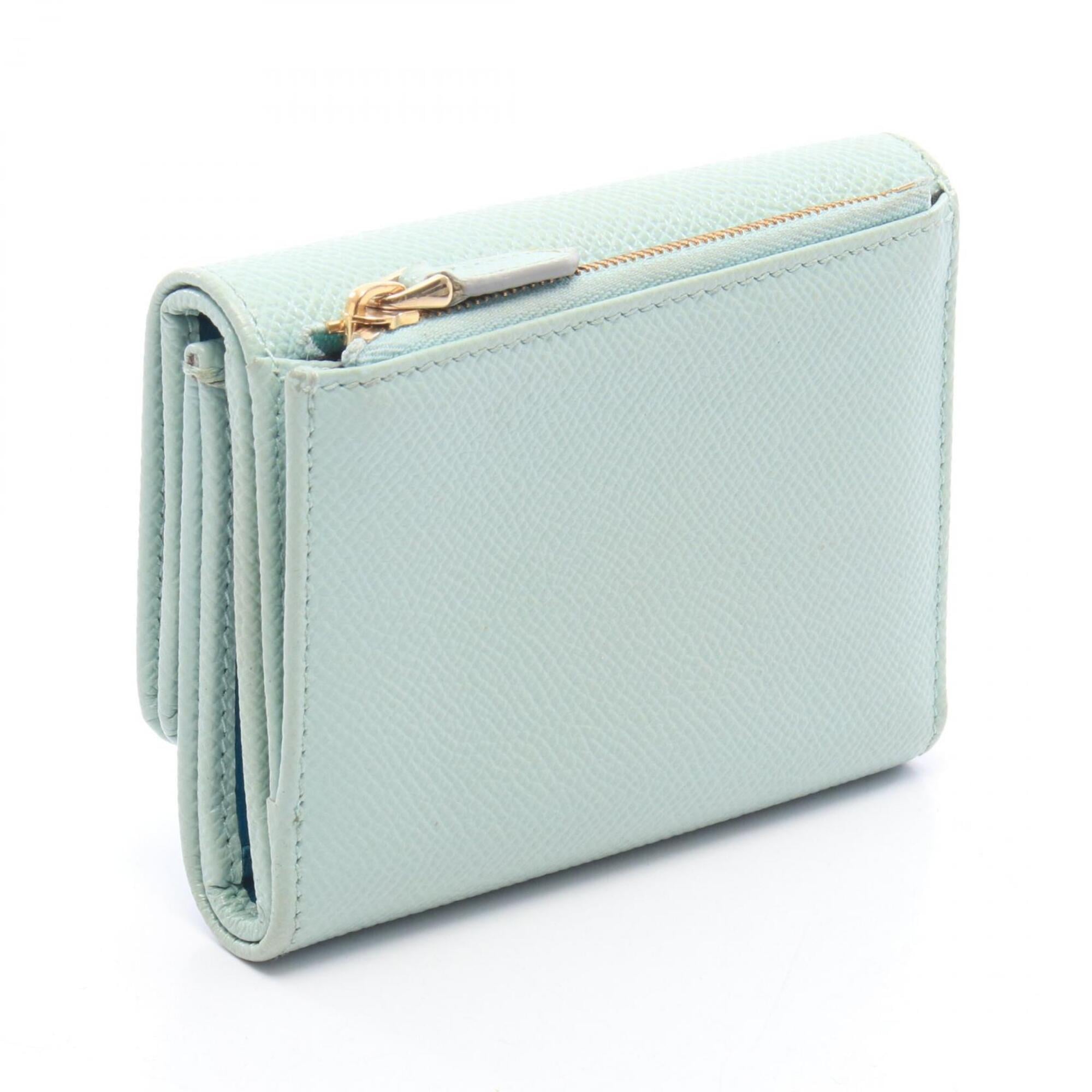 Bvlgari Green Leather Wallet (Tri-Fold) (Pre-Owned)