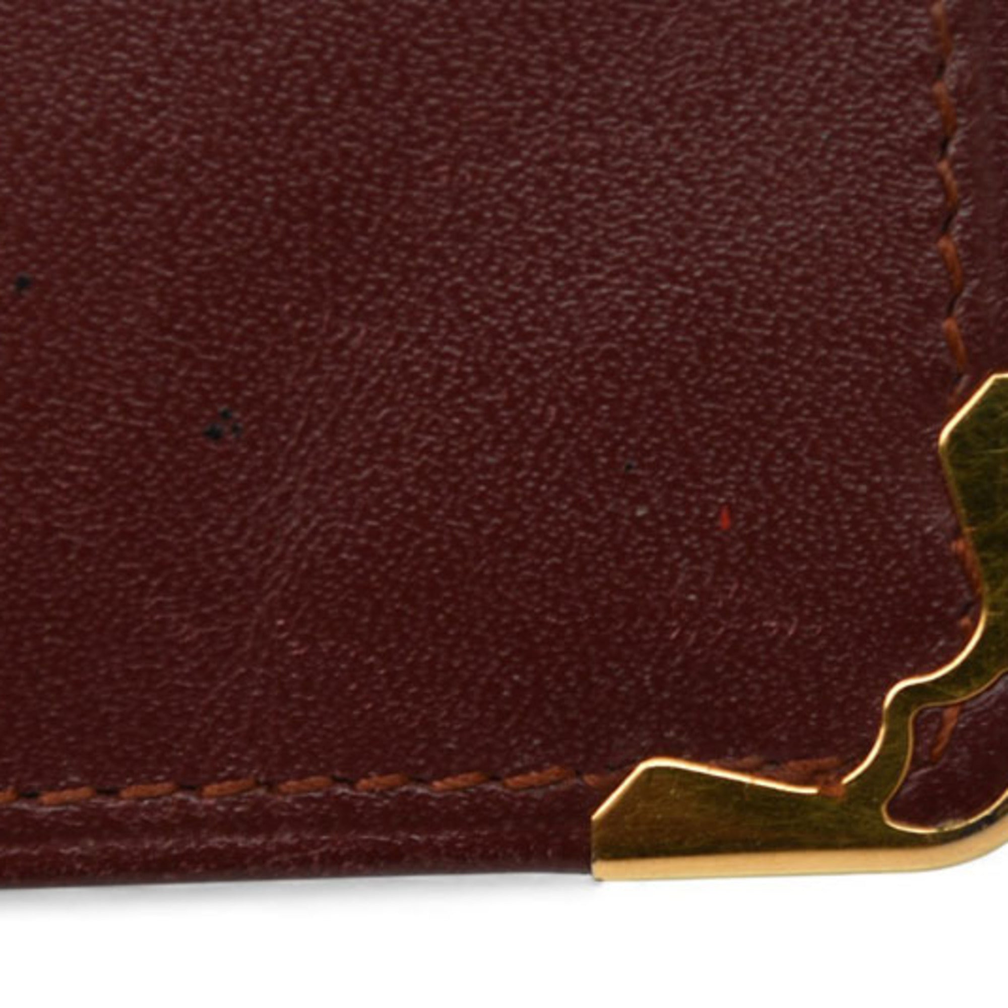 Cartier Bordeaux Leather Wallet (Bi-Fold) (Pre-Owned)