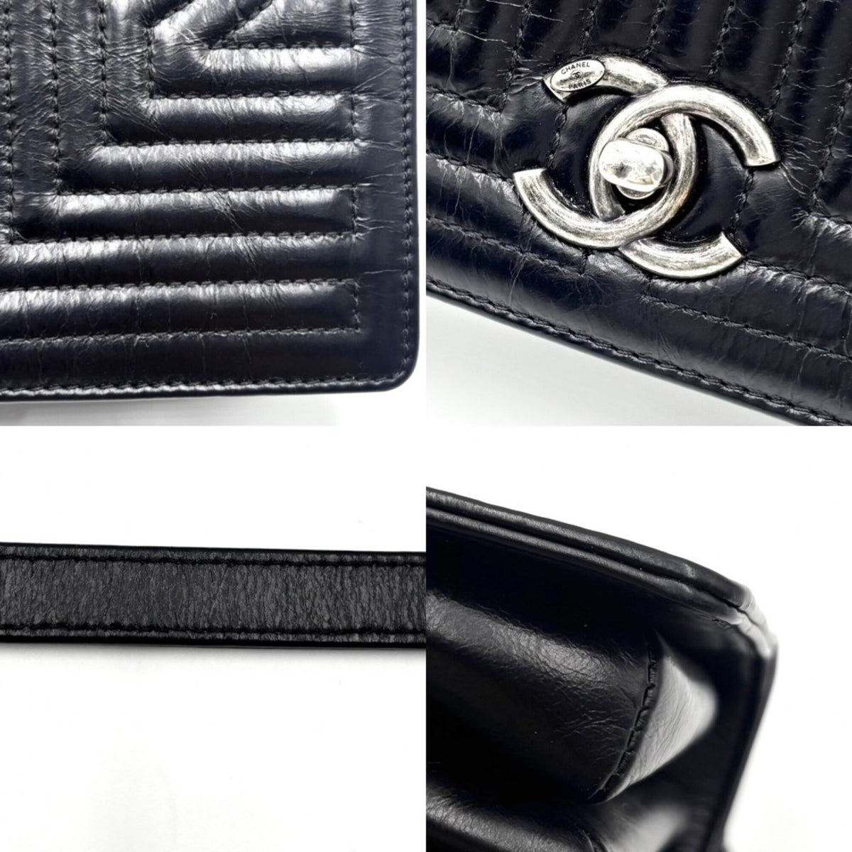 Chanel Black Leather Shoulder Bag (Pre-Owned)