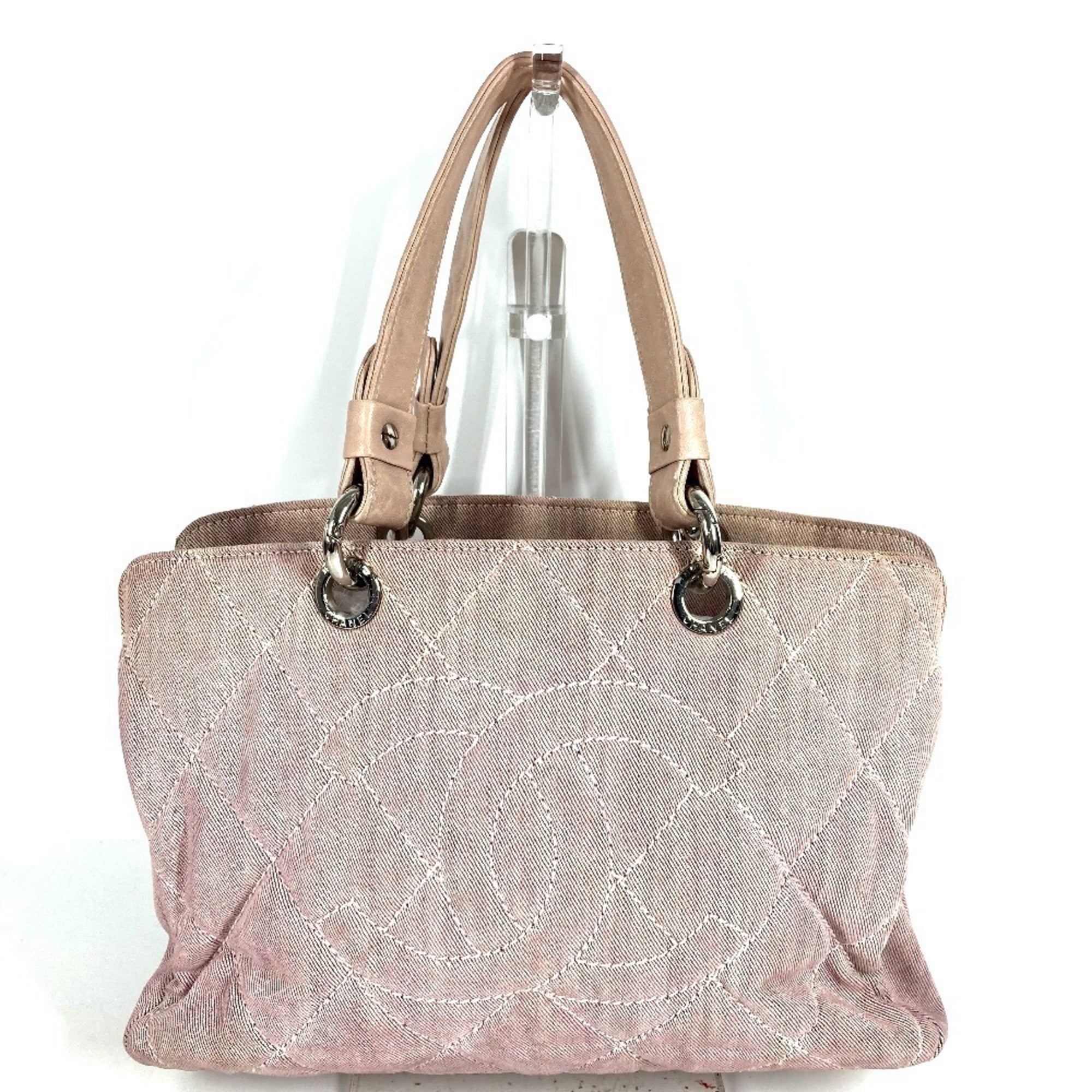 Chanel Pink Cotton Handbag Shoulder Bag (Pre-Owned)