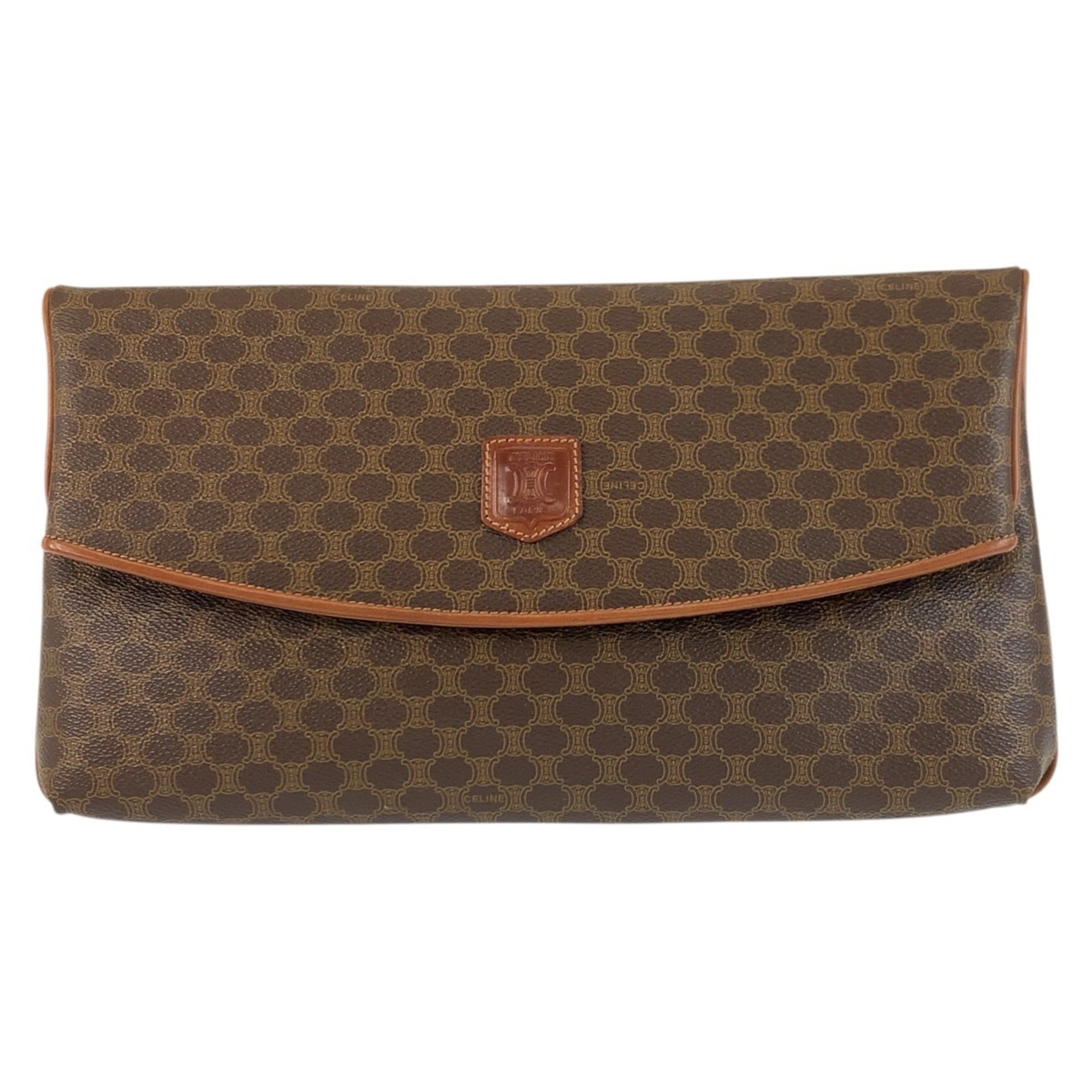Celine Brown Pvc Clutch Bag Handbag Pouch (Pre-Owned)