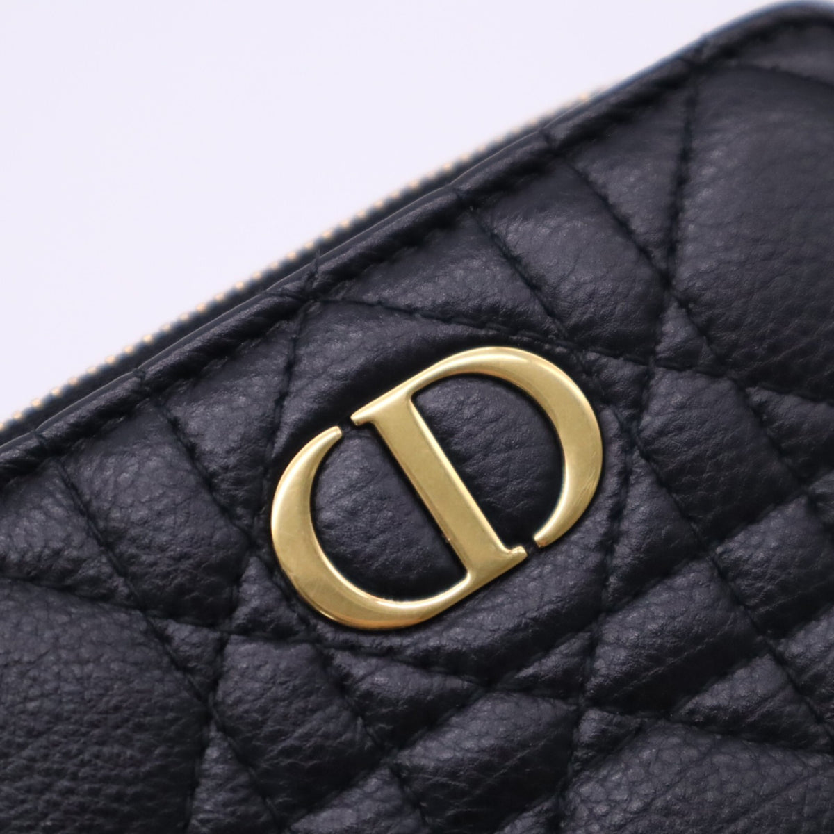 Christian Dior Black Leather Wallet (Tri-Fold) (Pre-Owned)