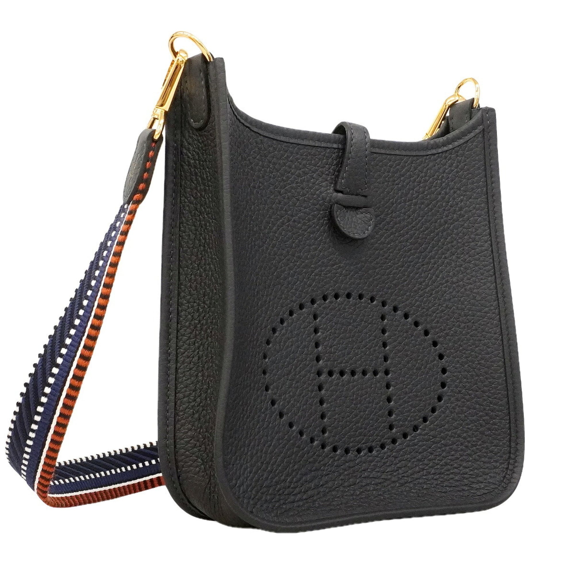 Hermes Blue Nuit Taurillon Clemence Leather Shoulder Bag (Pre-Owned)