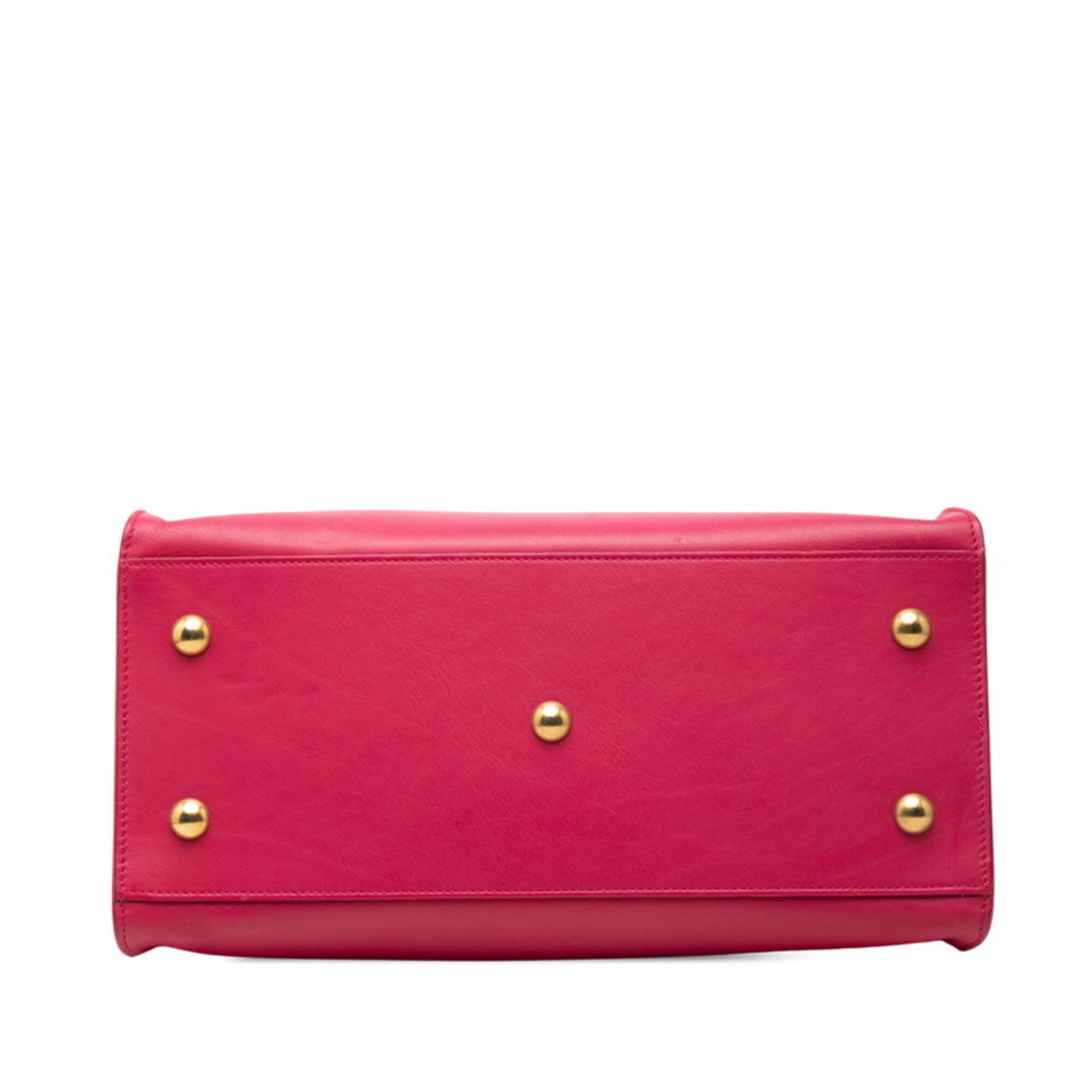 Saint Laurent Pink Leather Handbag Shoulder Bag (Pre-Owned)