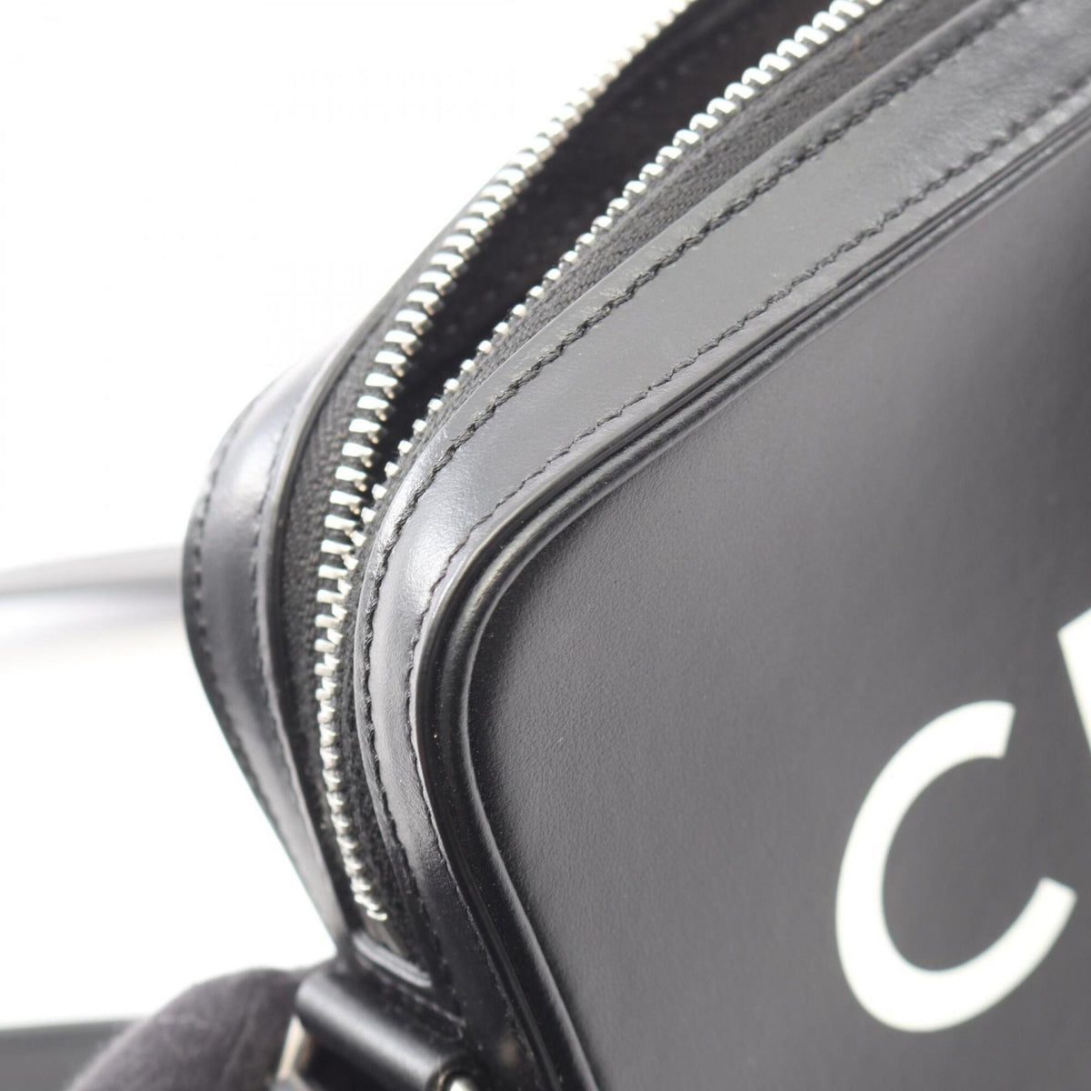 Celine Black Leather Handbag Messenger Bag Shoulder Bag (Pre-Owned)