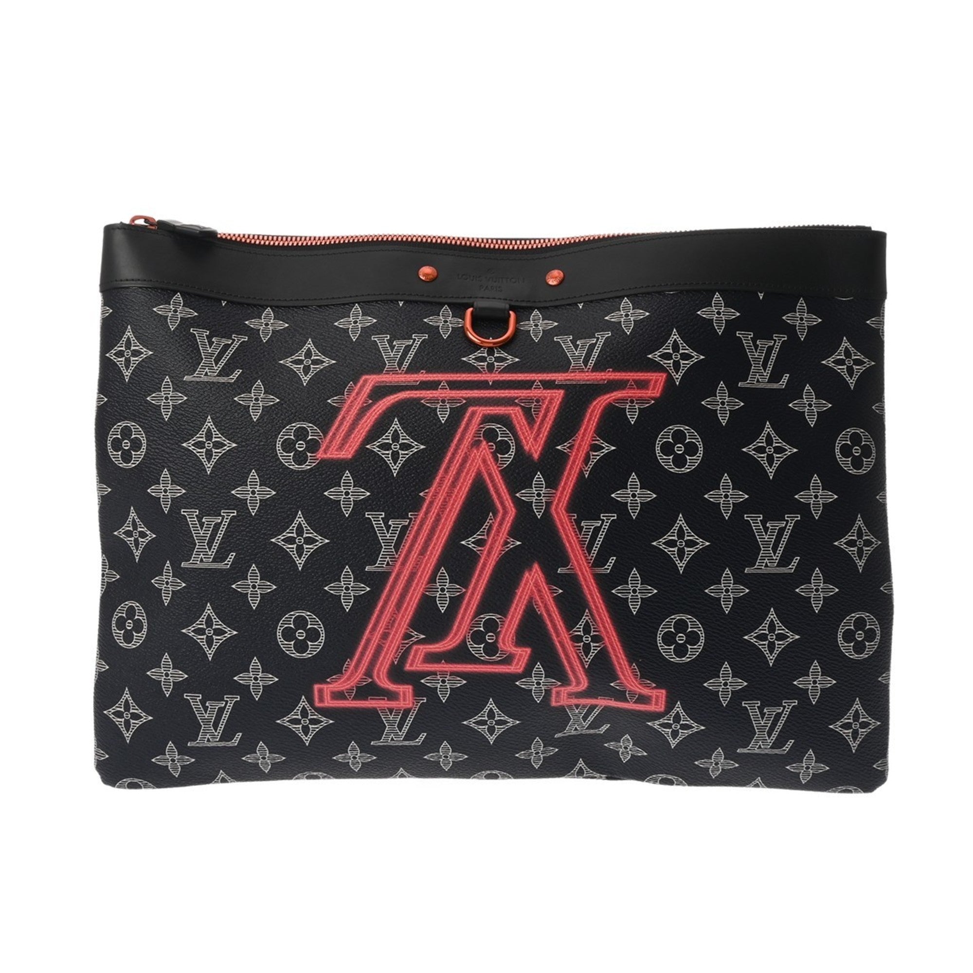 Louis Vuitton Navy Leather Clutch Bag Pochette (Pre-Owned)