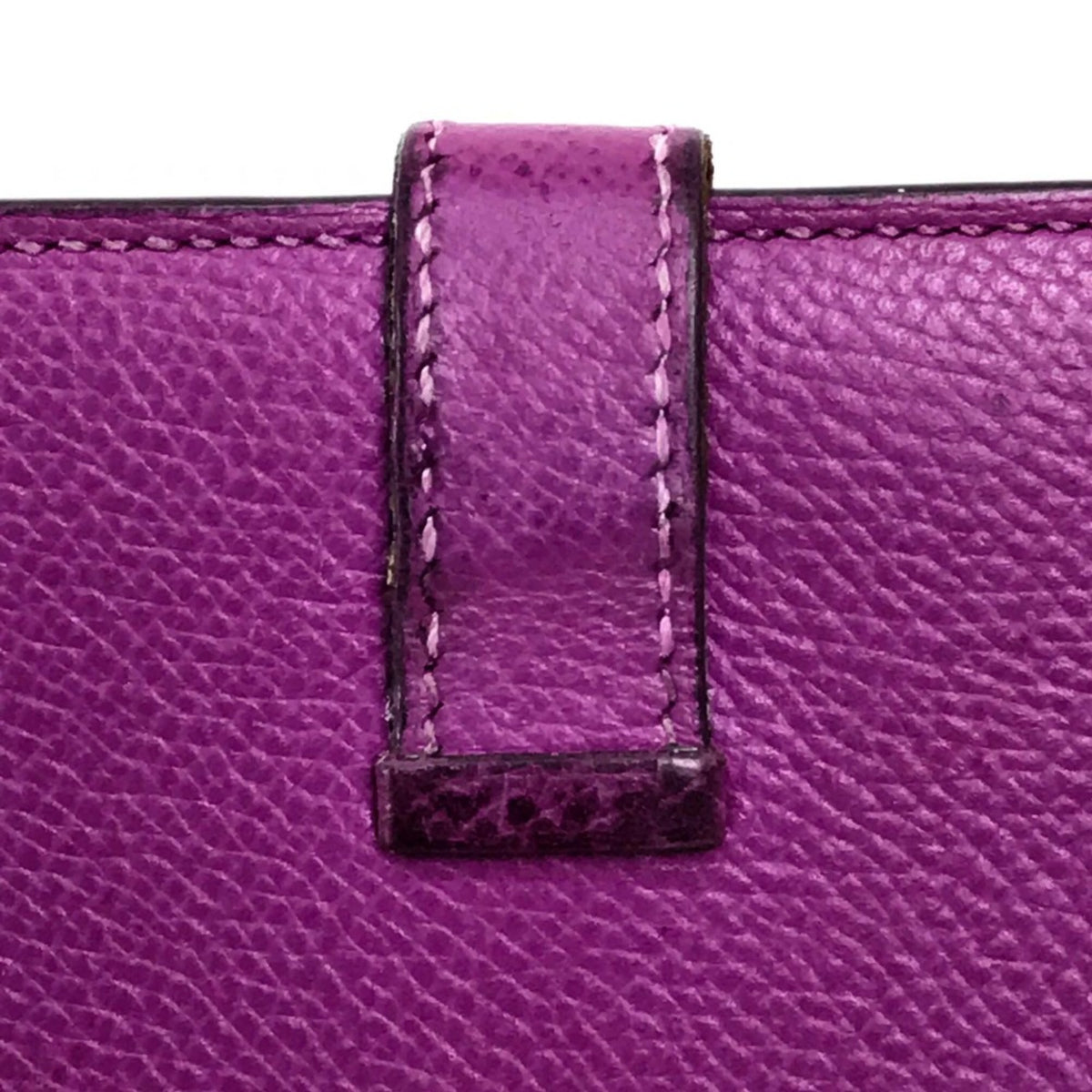 Hermes Purple Leather Long Wallet (Bi-Fold) (Pre-Owned)