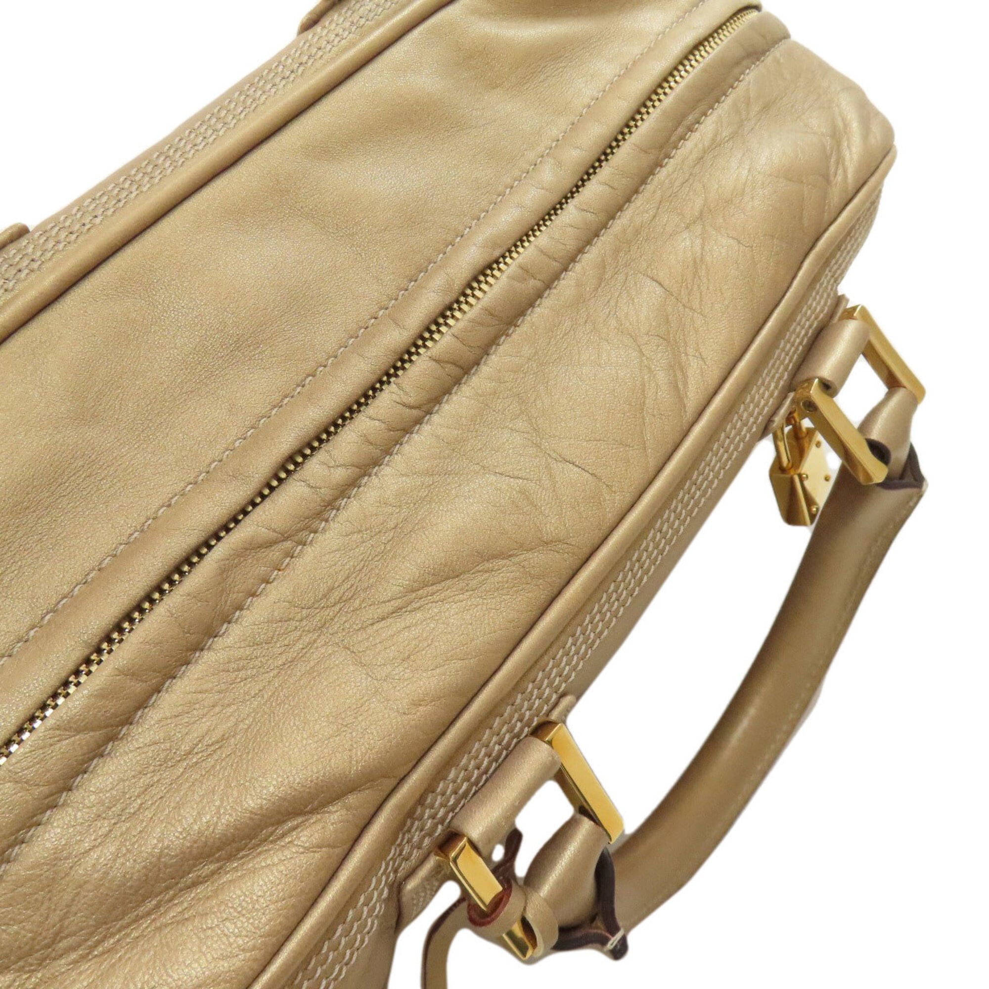 Loewe Amazona Gold Leather Handbag (Pre-Owned)