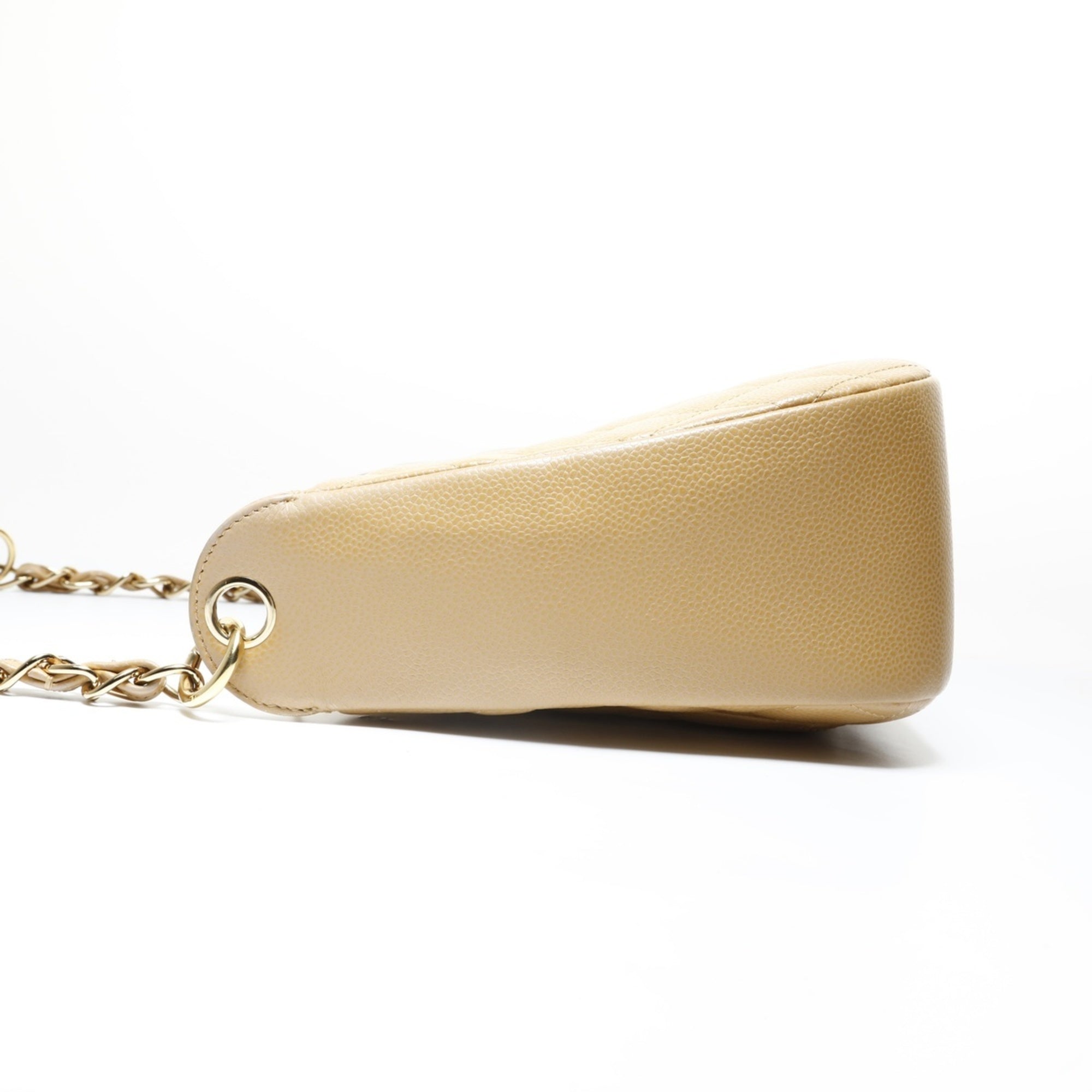 Chanel Beige Grained Calfskin Shoulder Bag (Pre-Owned)