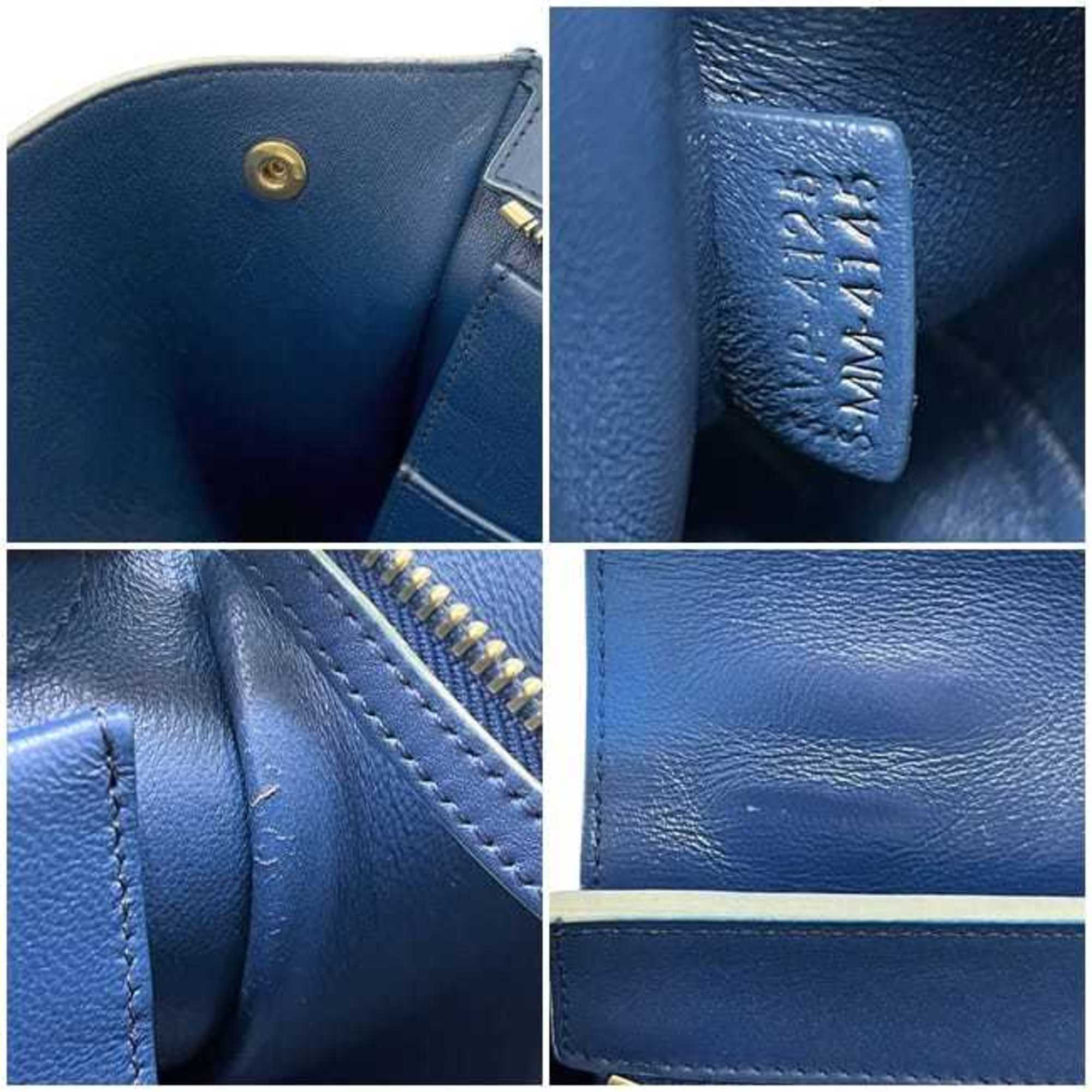 Celine Blue Navy Leather Handbag Shoulder Bag (Pre-Owned)