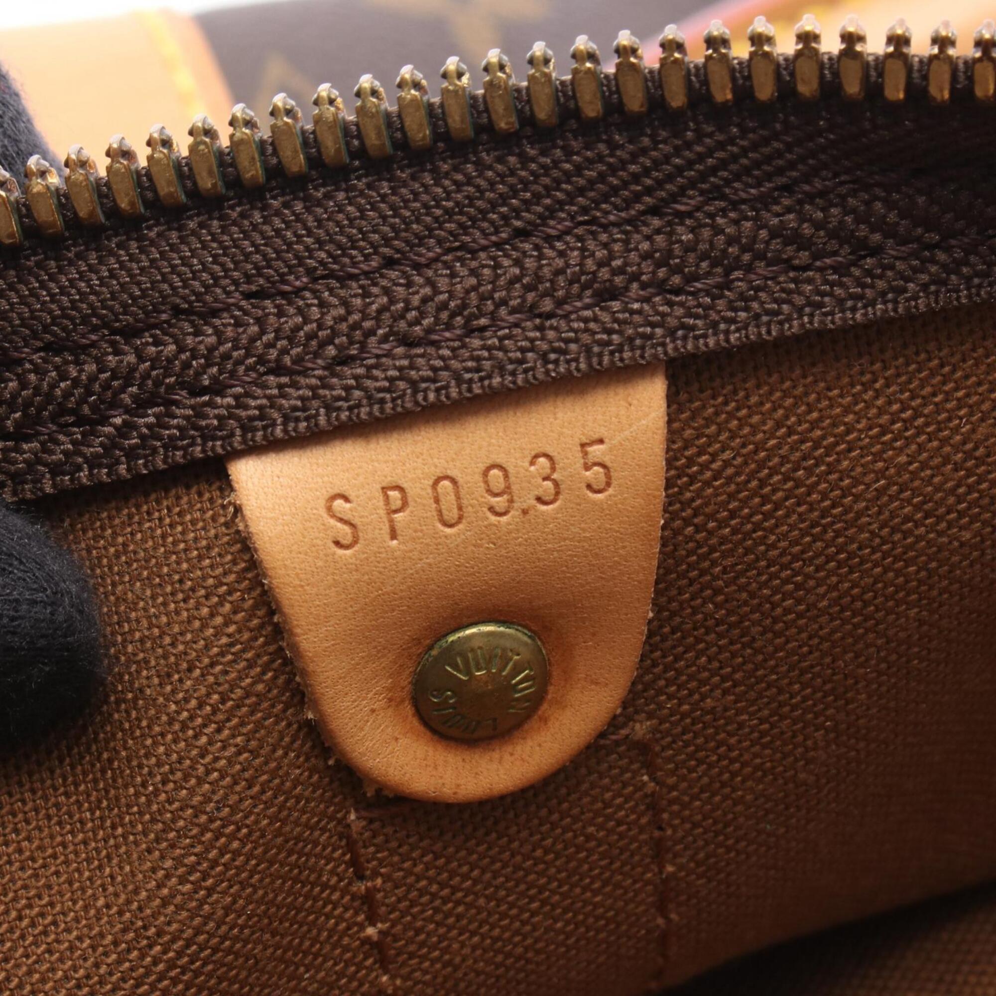 Louis Vuitton Brown Pvc Coated Canvas Leather Boston Bag (Pre-Owned)