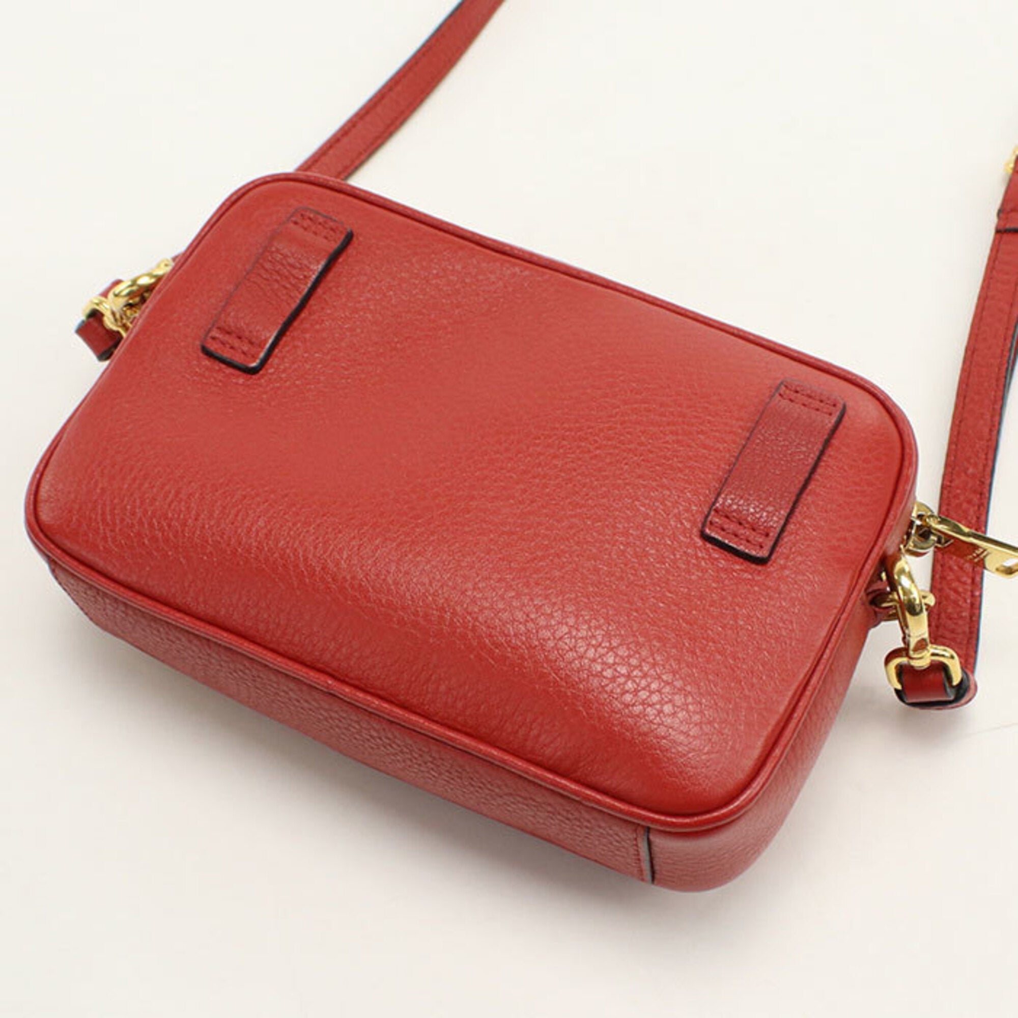 Prada Red Color Leather Shoulder Bag (Pre-Owned)
