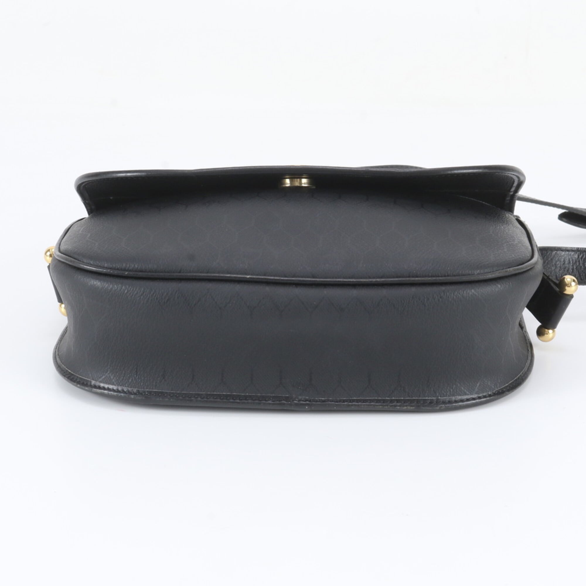 Christian Dior Black Leather Coated Canvas Handbag Shoulder Bag Tote Bag (Pre-Owned)