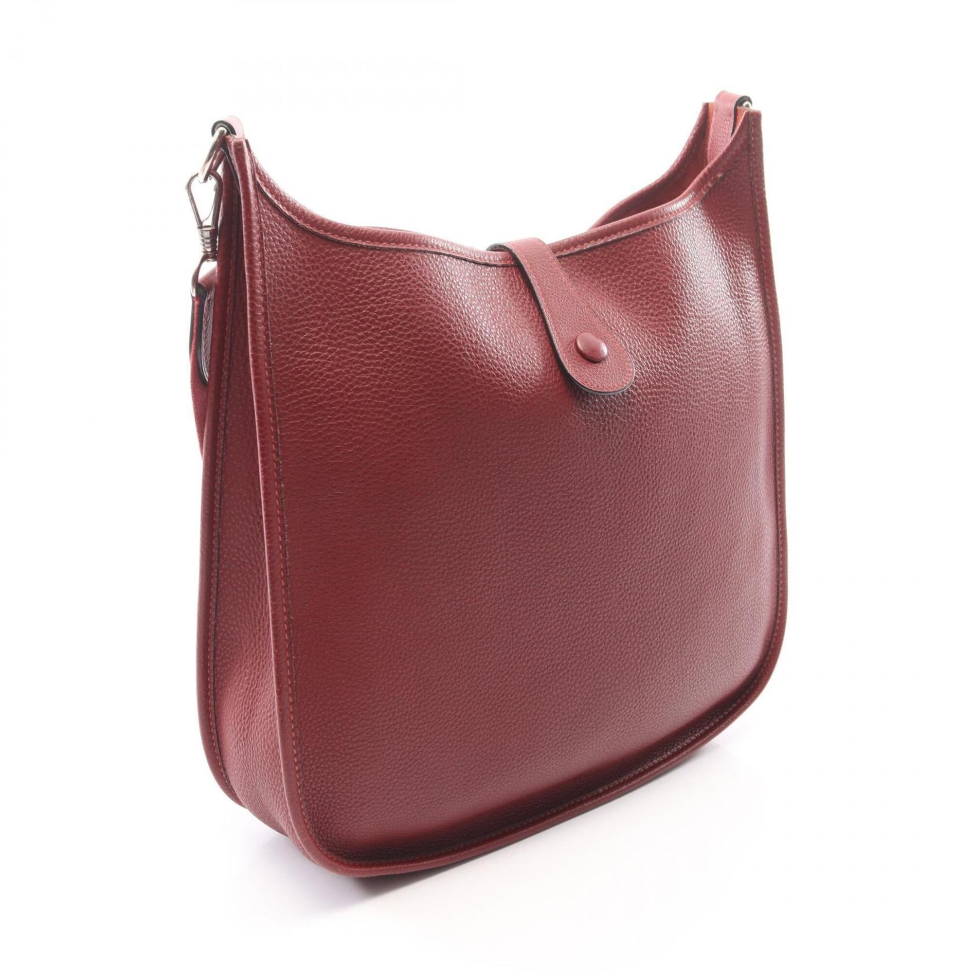Hermes Bordeaux Taurillon Clemence Leather Leather Handbag Shoulder Bag (Pre-Owned)