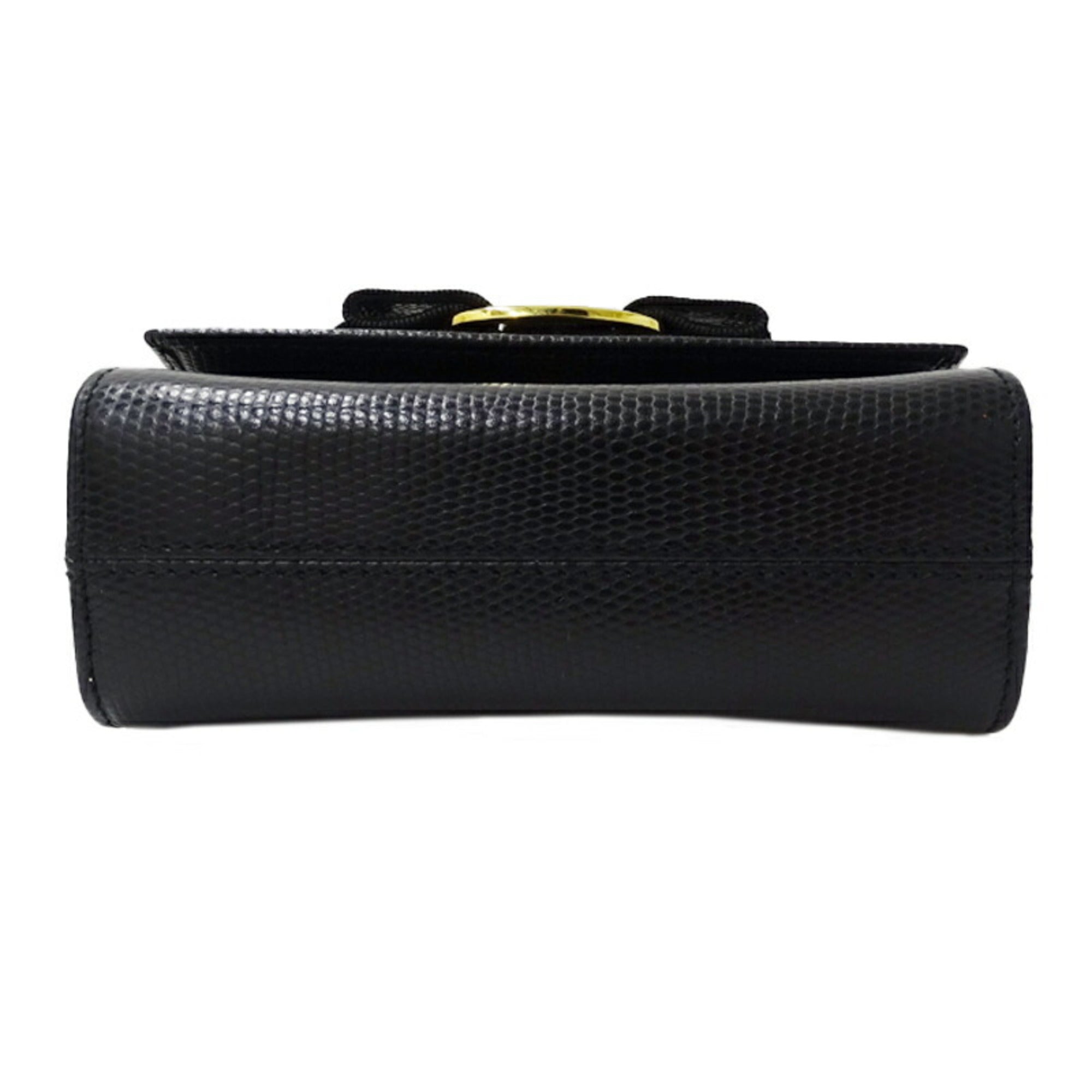 Salvatore Ferragamo Black Leather Shoulder Bag (Pre-Owned)
