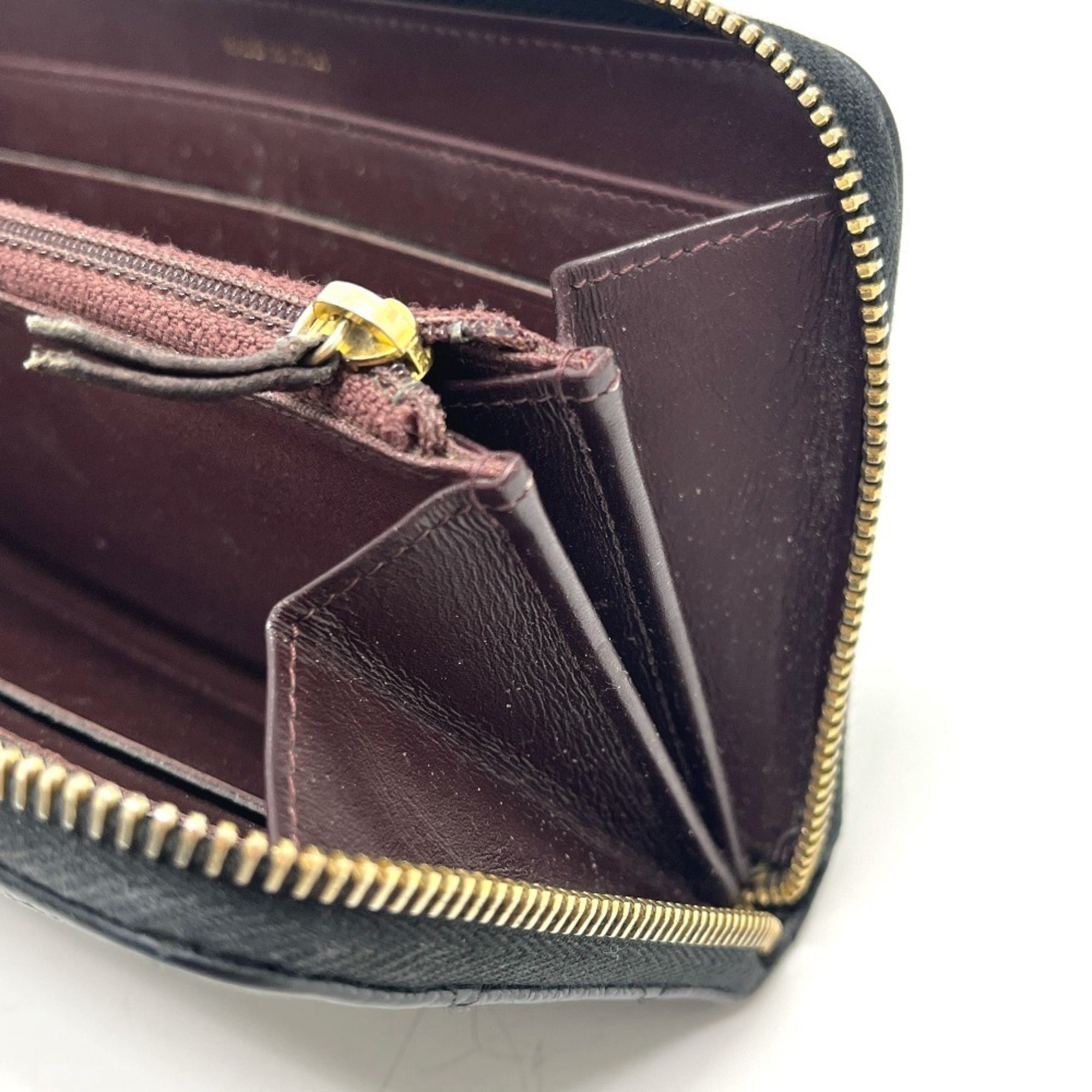 Chanel Black Grained Calfskin Long Wallet (Bi-Fold) (Pre-Owned)
