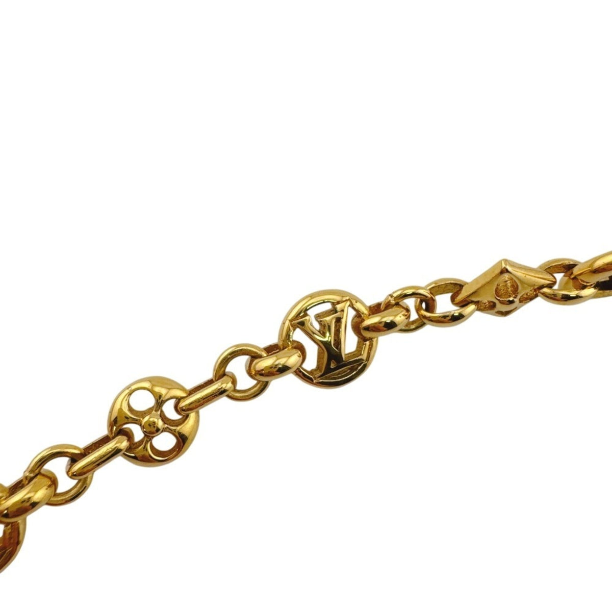 Louis Vuitton Monogram Gold Brown Leather Bangle (Pre-Owned)
