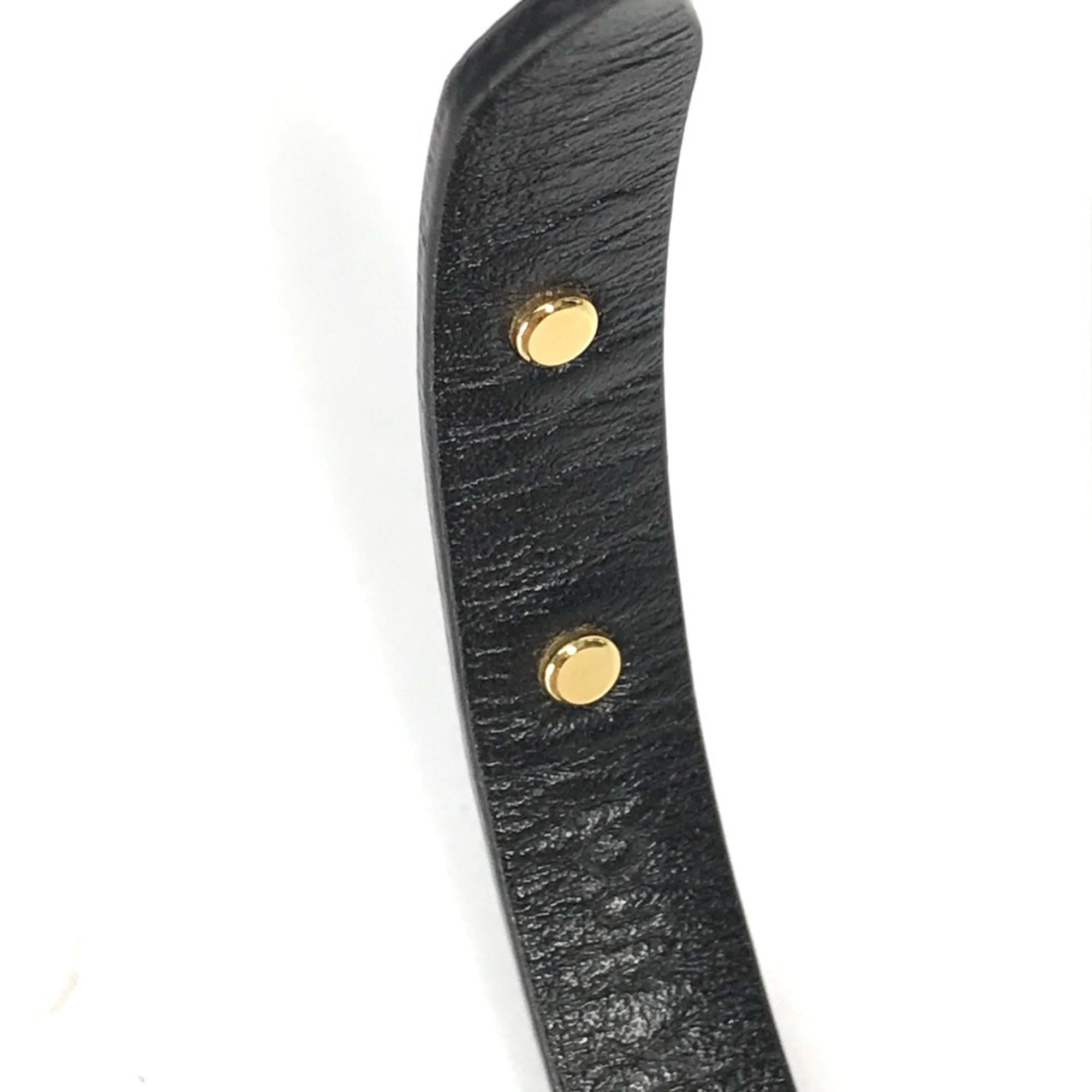 Louis Vuitton Monogram Black Monogram Leather Monogram Bangle (Pre-Owned)