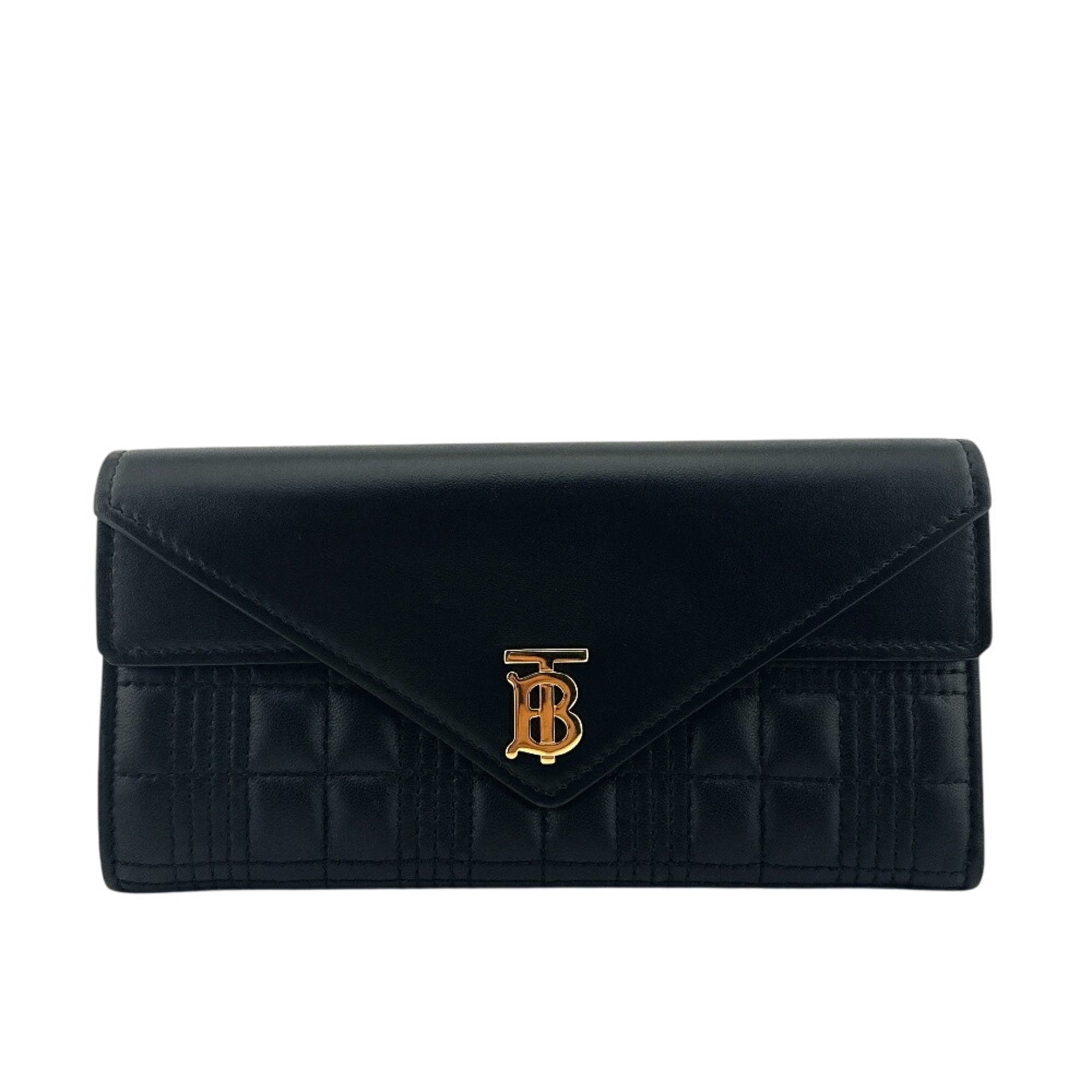 Burberry Black Leather Long Wallet (Bi-Fold) (Pre-Owned)
