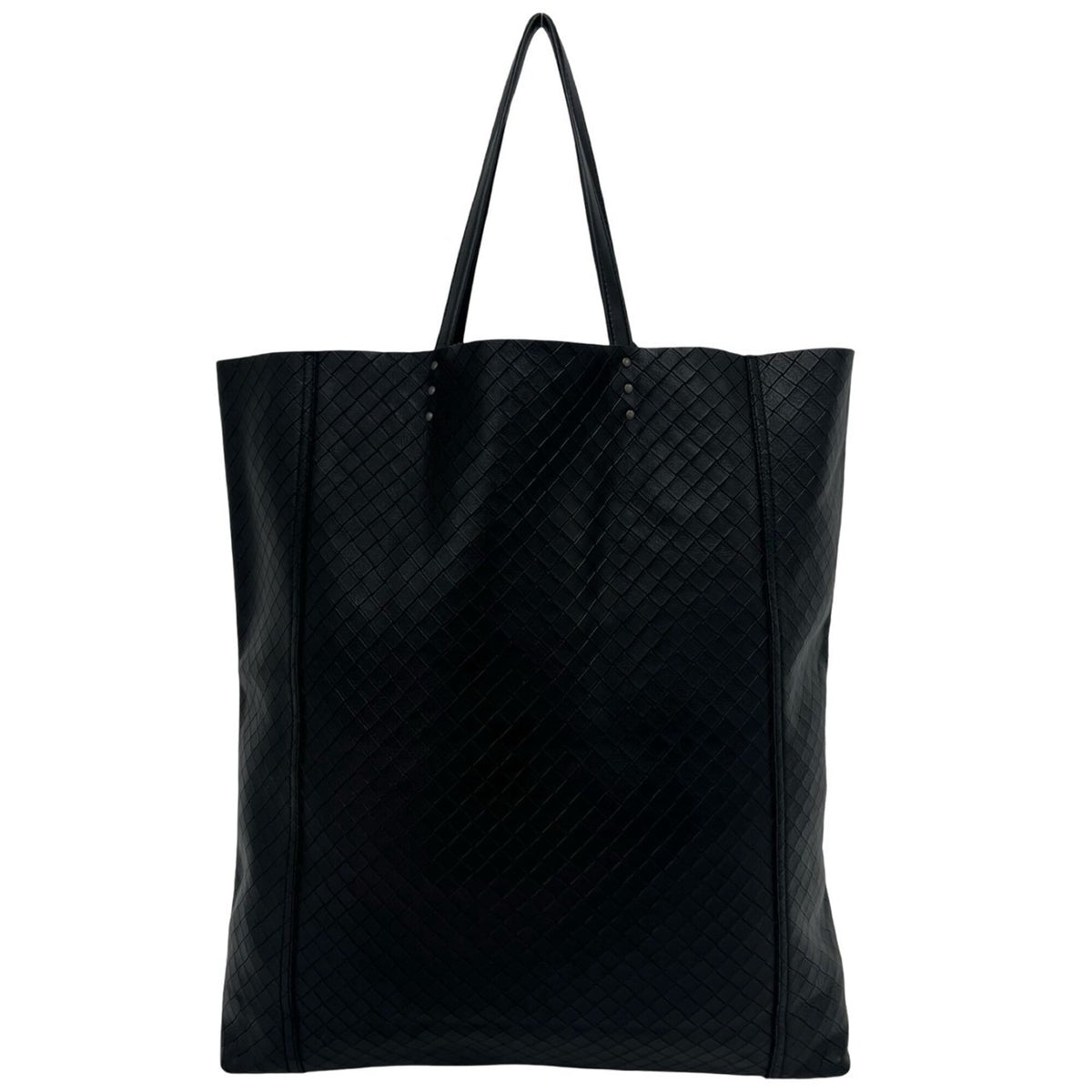 Bottega Veneta Black Leather Handbag Tote Bag (Pre-Owned)