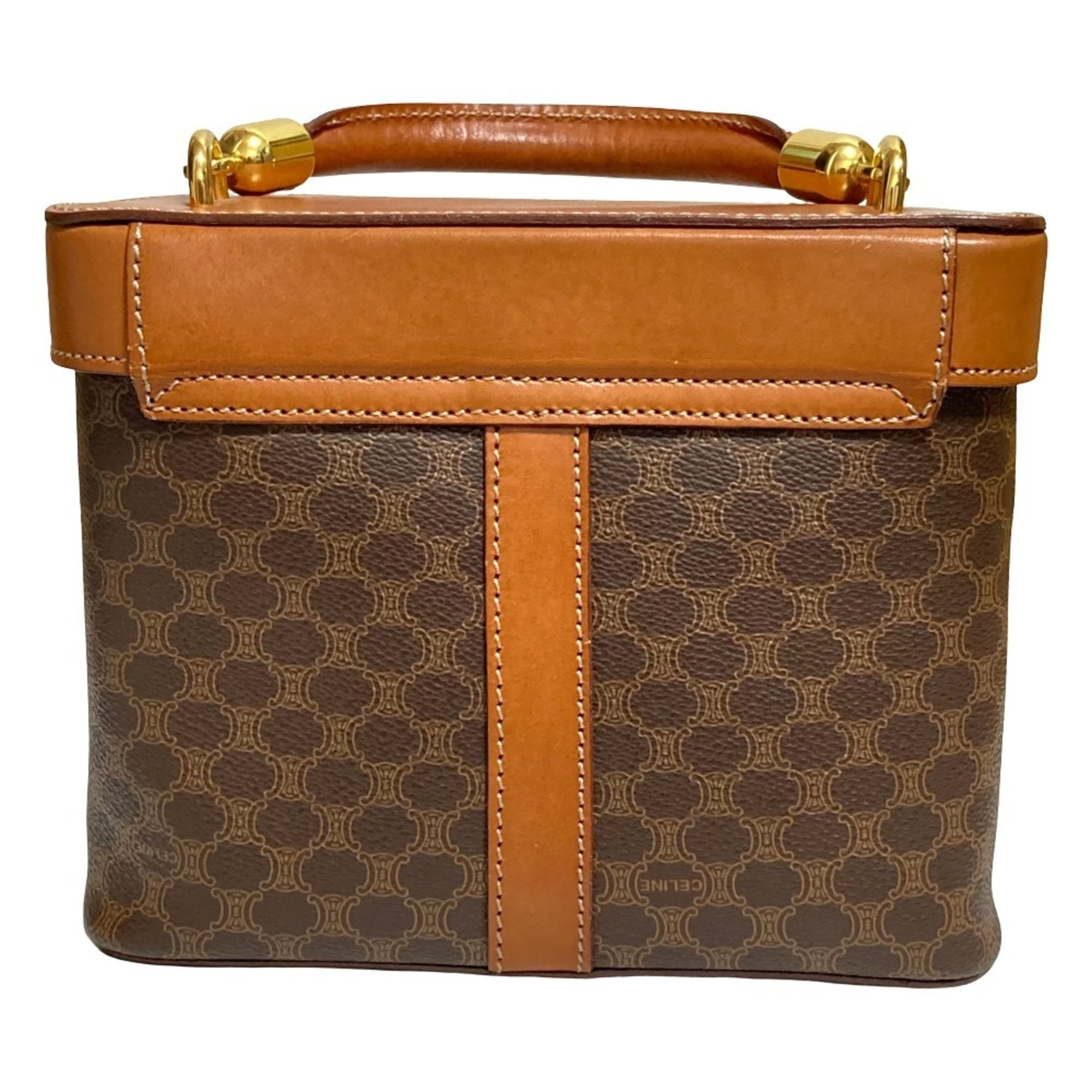 Celine Brown Pvc Leather Shoulder Bag Vanity Bag (Pre-Owned)
