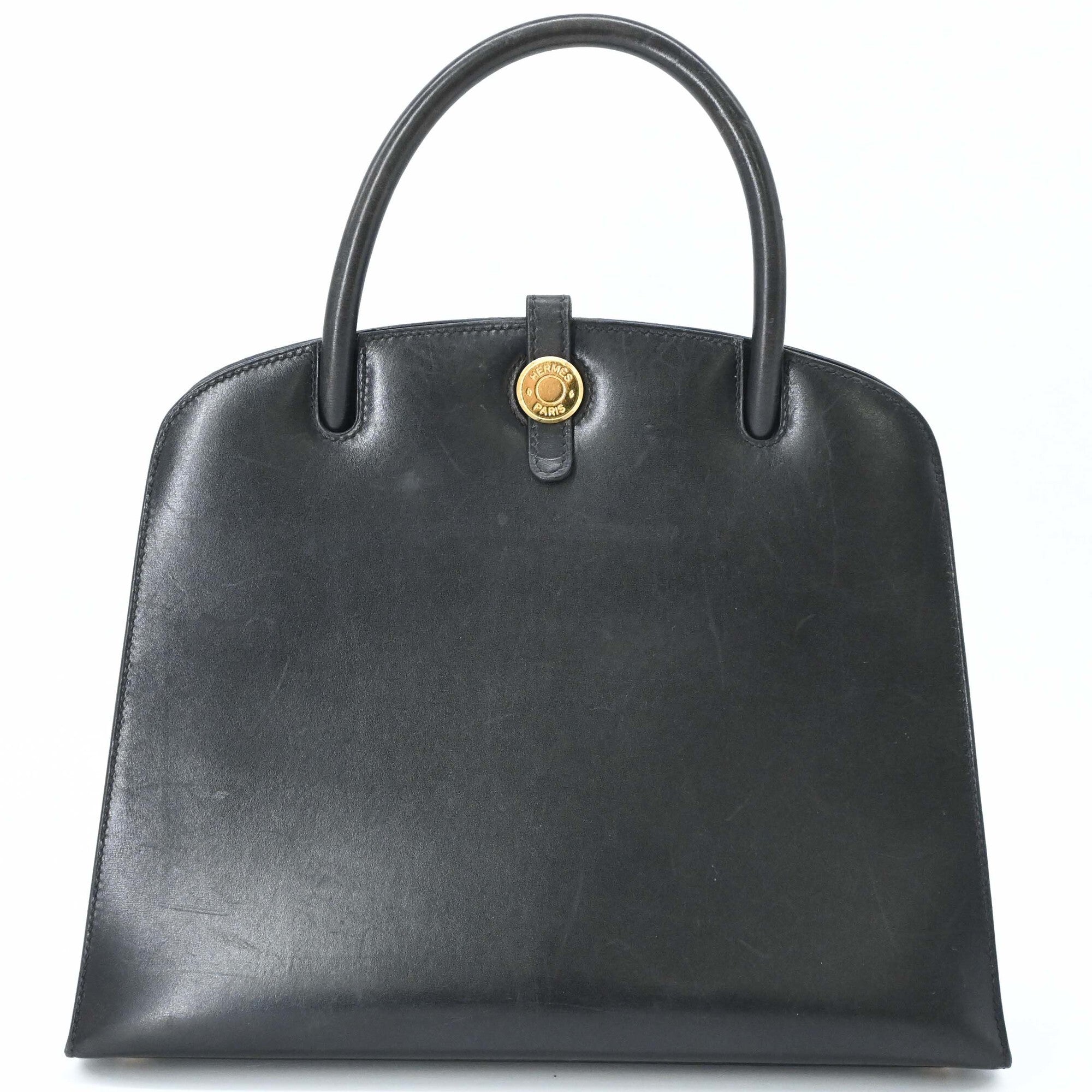 Hermes Dalvy Black Box Calf Leather Handbag (Pre-Owned)