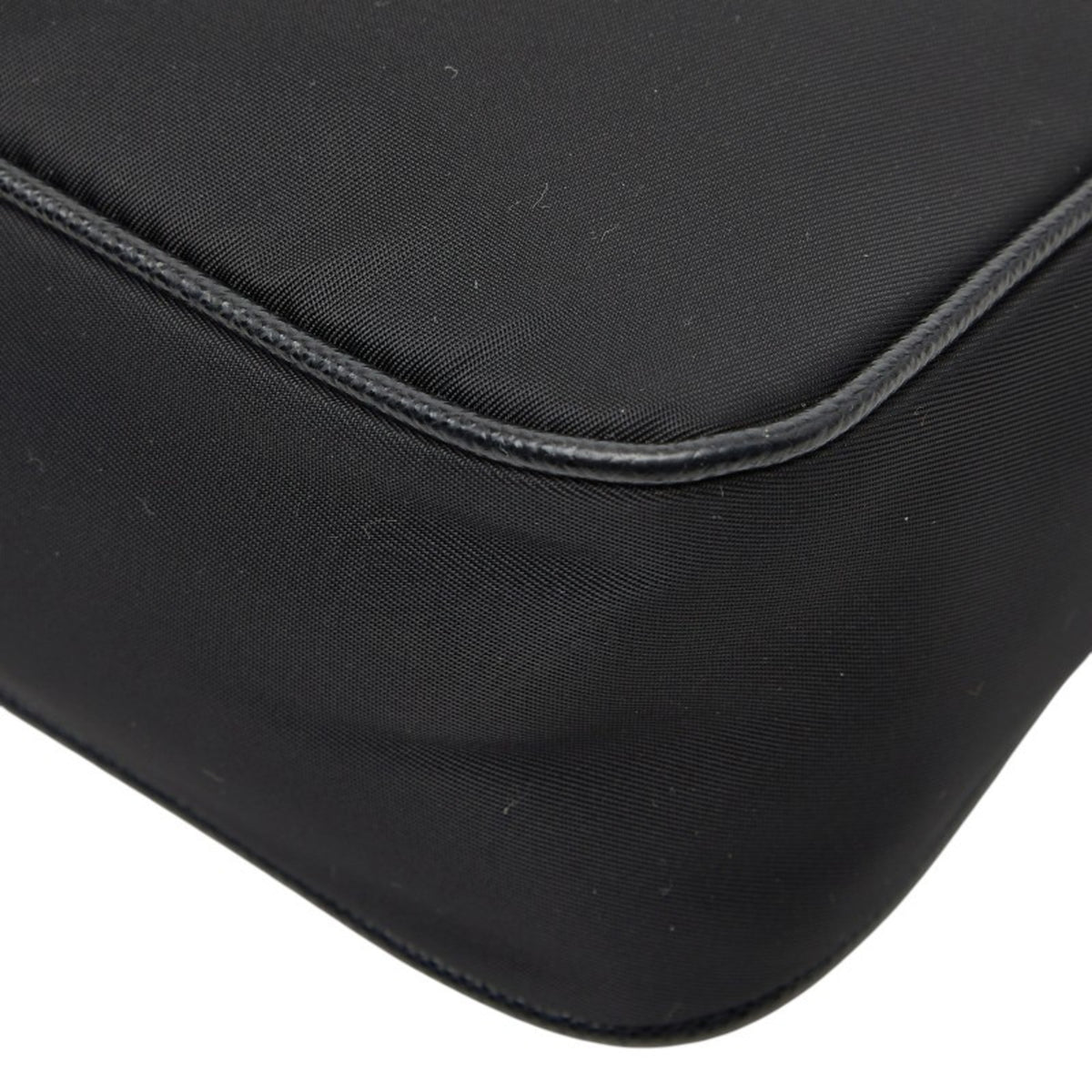 Prada Black Nylon Leather Handbag Shoulder Bag (Pre-Owned)