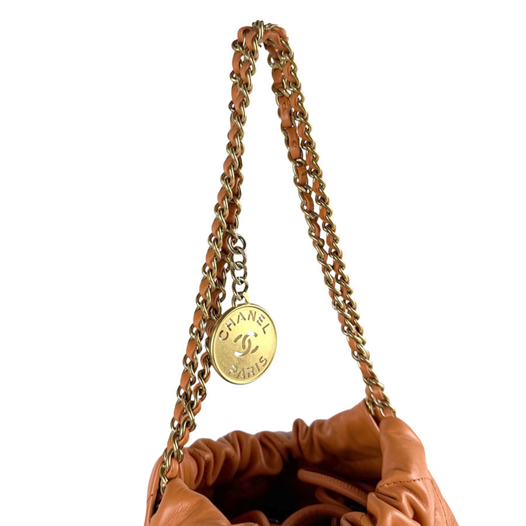 Chanel Orange Leather Shoulder Bag (Pre-Owned)