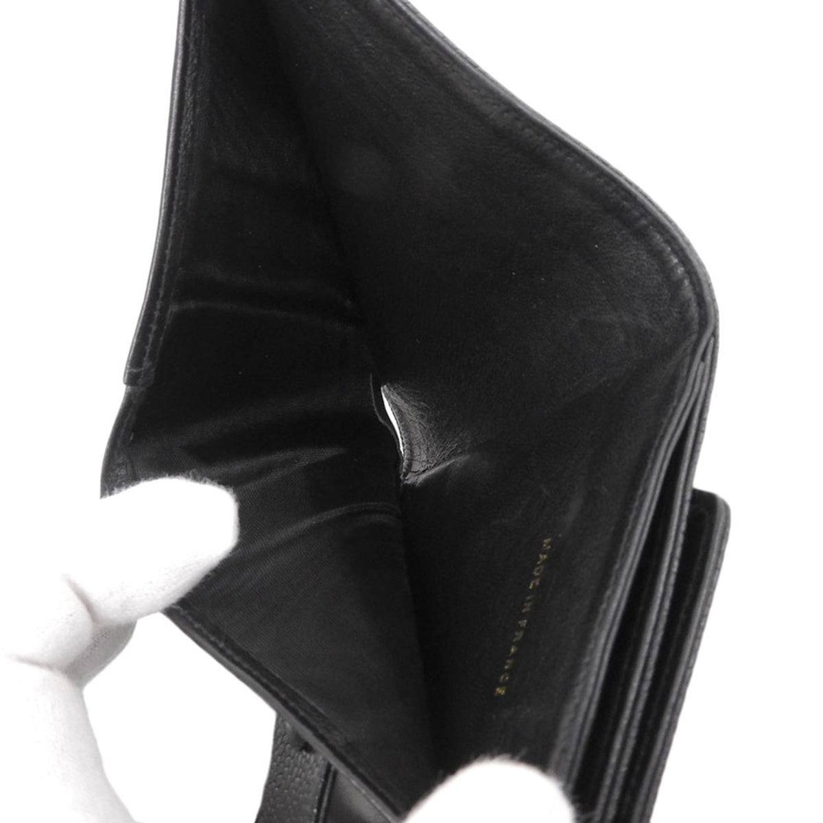 Chanel Black Grained Calfskin Wallet (Bi-Fold) (Pre-Owned)