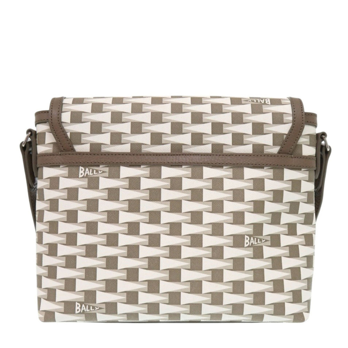 Bally Brown White Leather Shoulder Bag (Pre-Owned)
