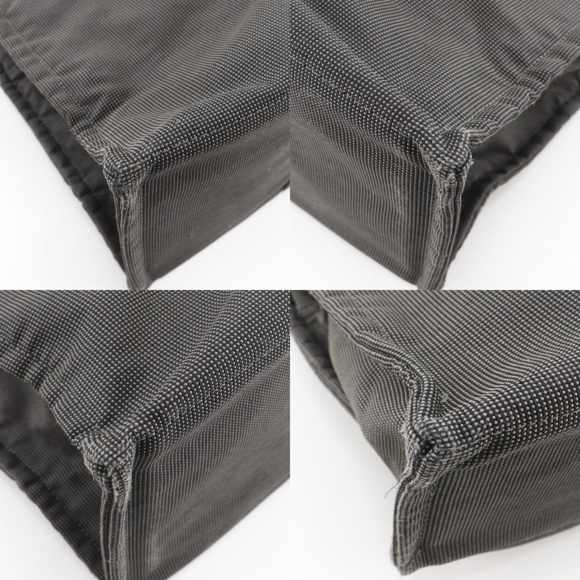 Hermes Gray Nylon Canvas Handbag Tote Bag (Pre-Owned)
