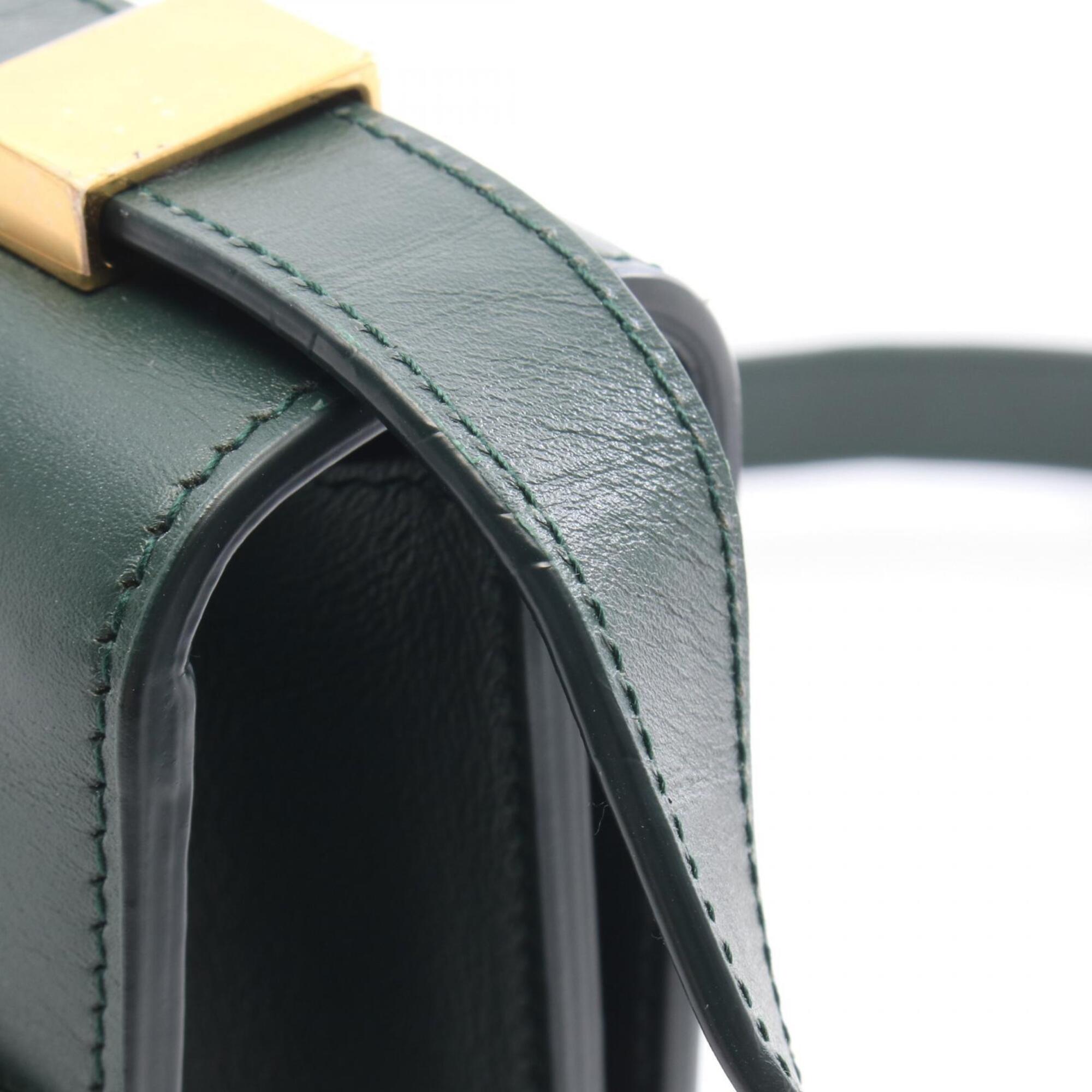 Christian Dior Green Leather Handbag Shoulder Bag (Pre-Owned)