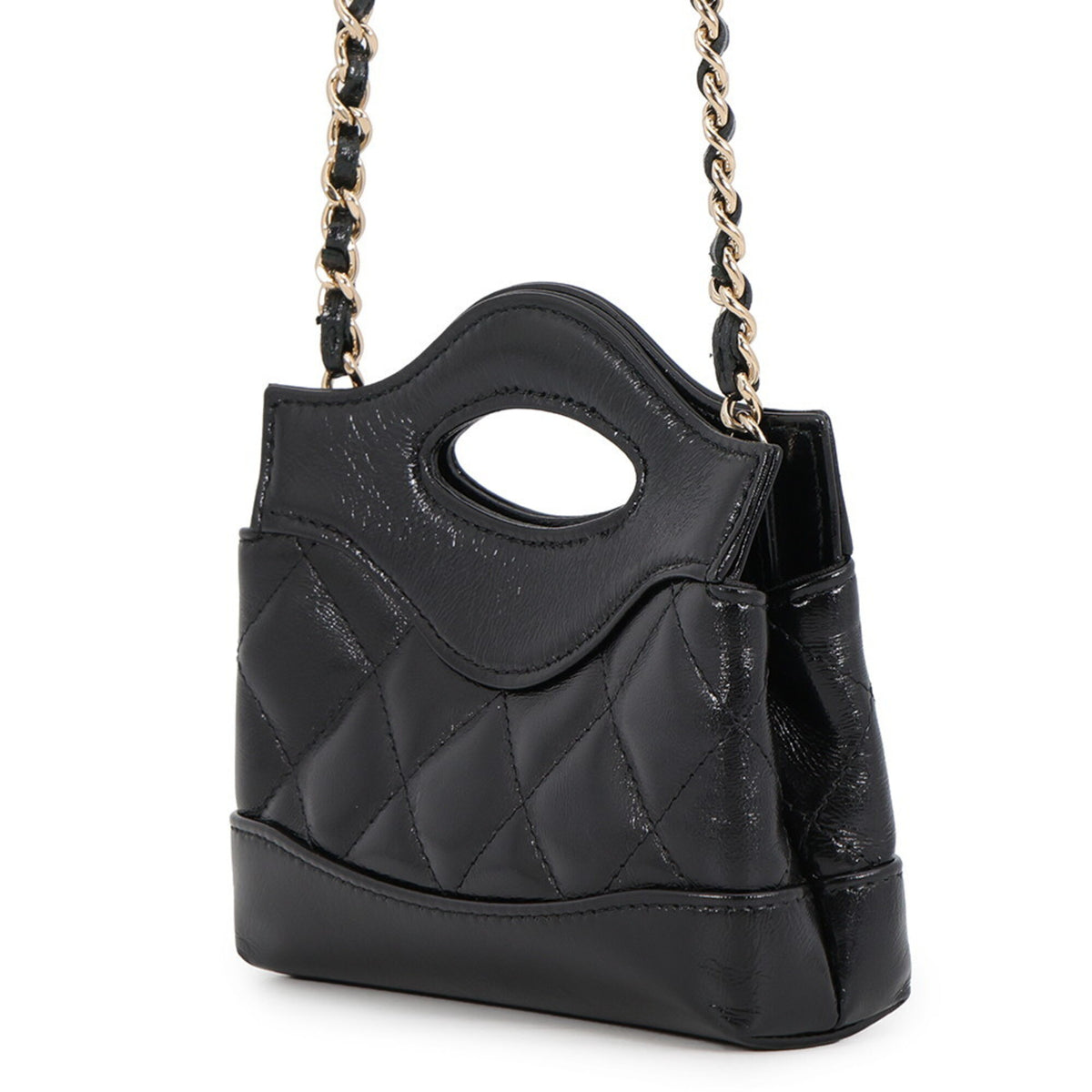 Chanel Matelasse Black Leather Handbag Shoulder Bag (Pre-Owned)