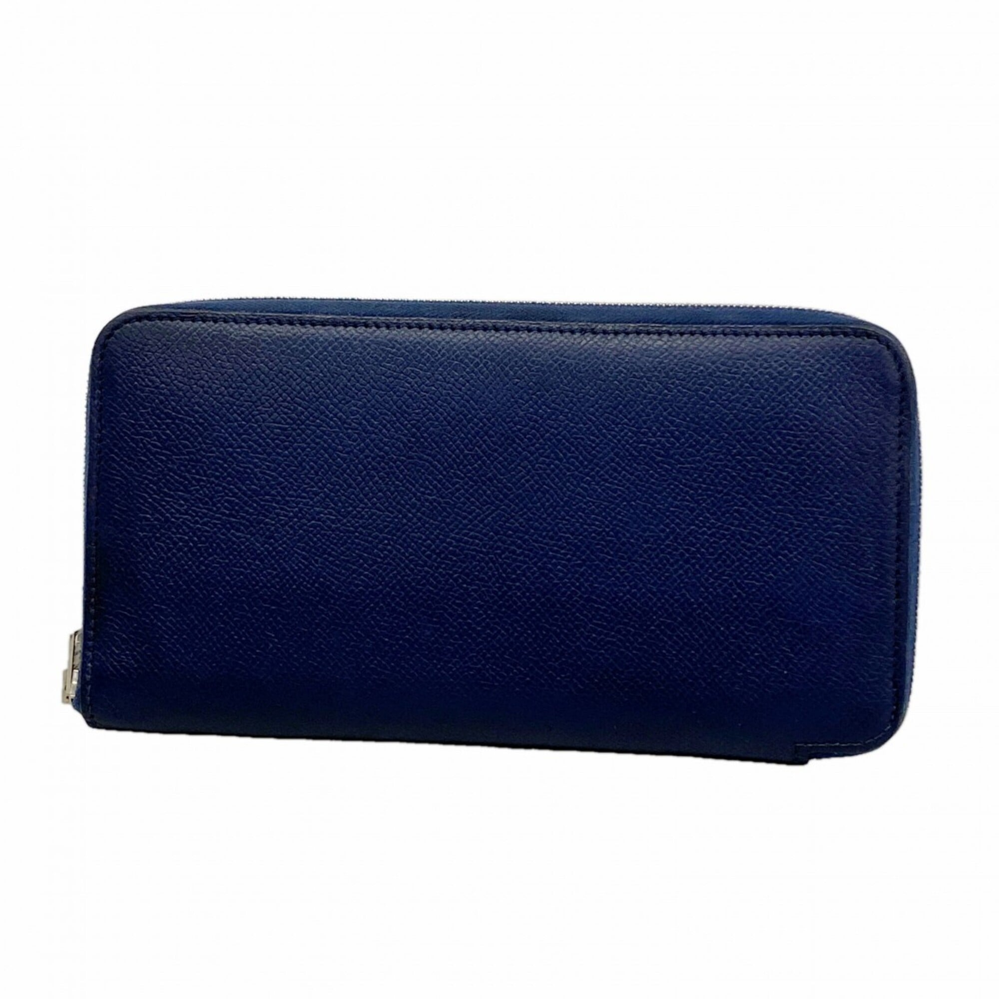 Hermes Navy Leather Long Wallet (Bi-Fold) (Pre-Owned)