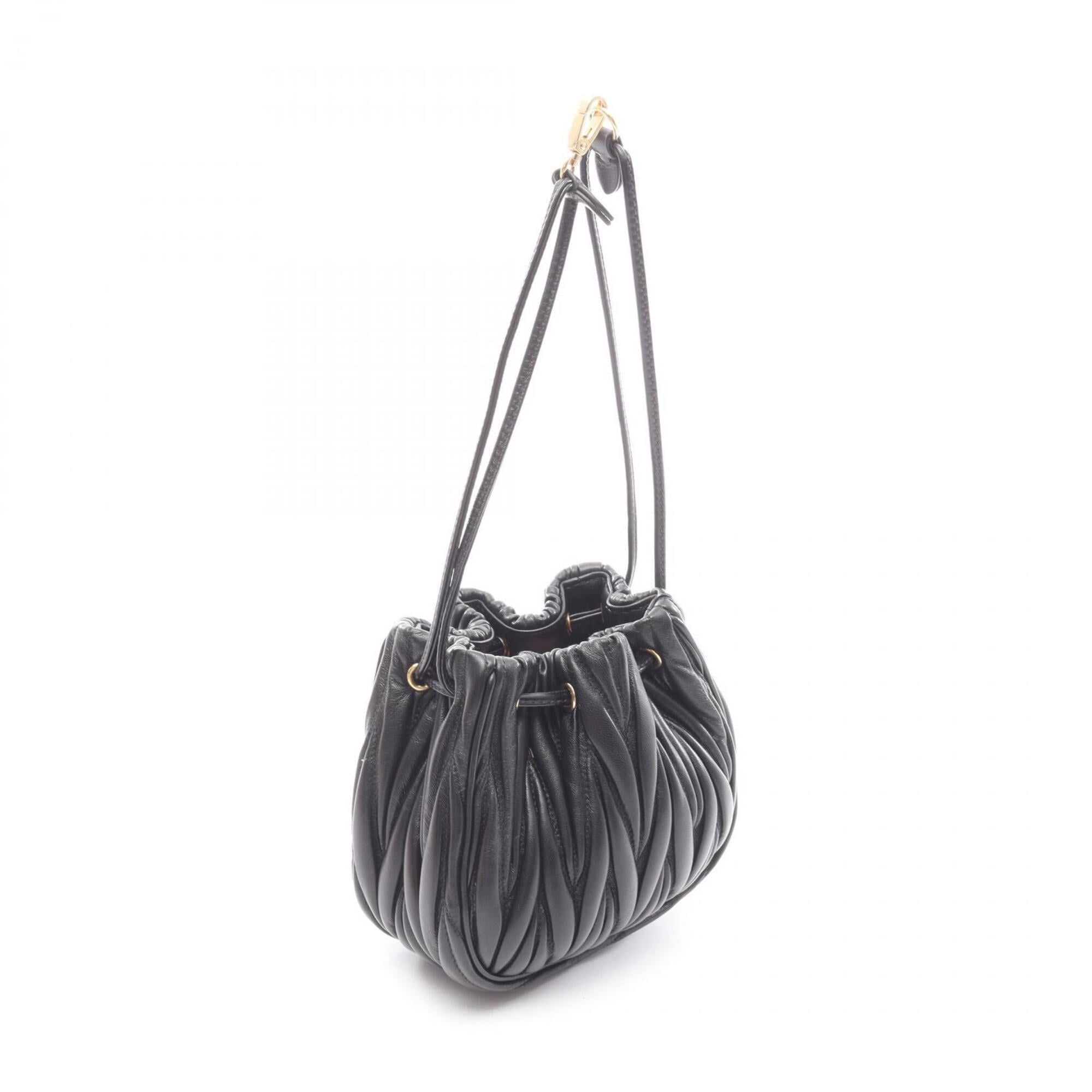 Miu Miu Black Leather Handbag Pouch (Pre-Owned)