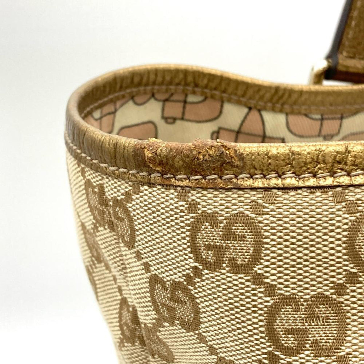 Gucci Beige Gg Canvas Tote Bag (Pre-Owned)