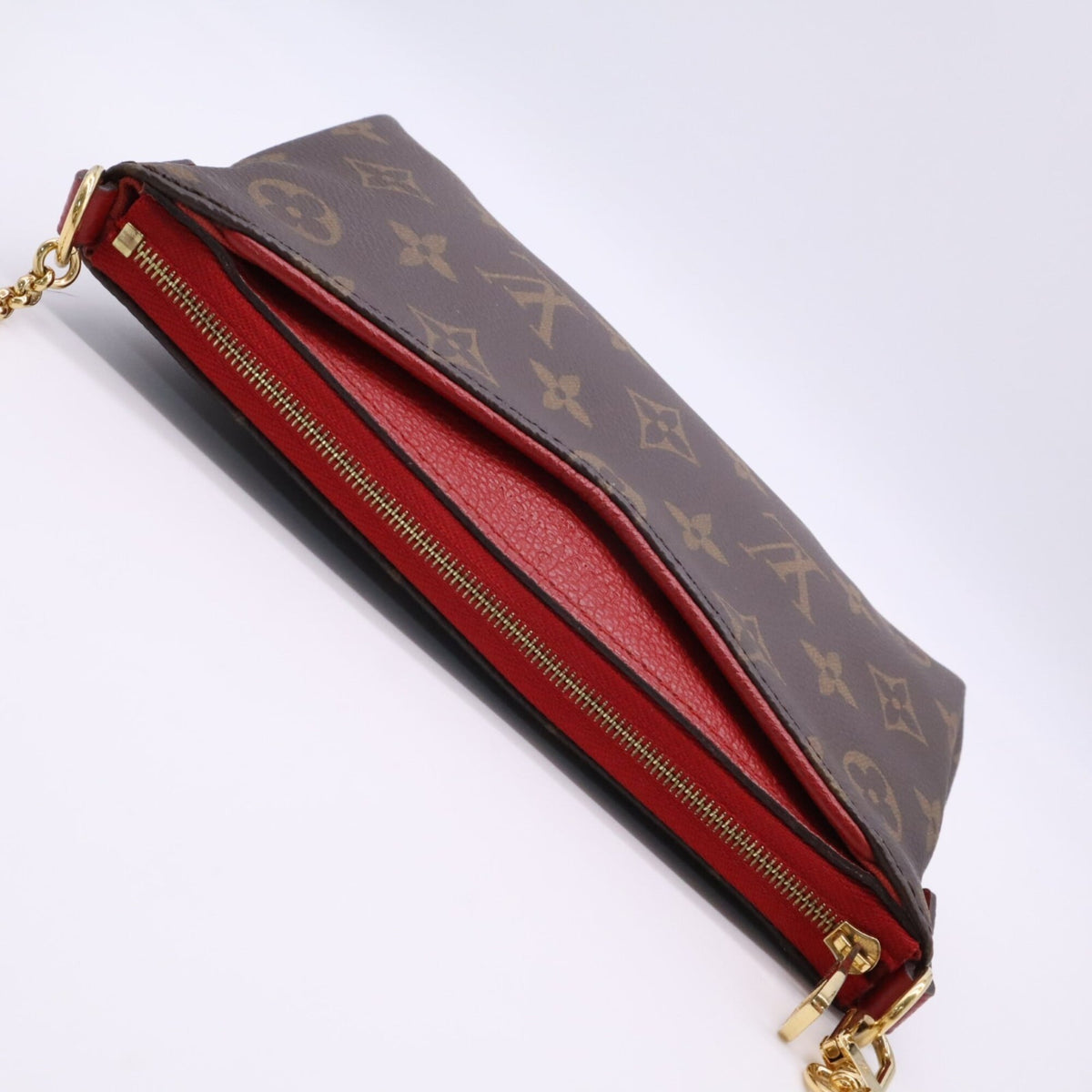 Louis Vuitton Beige Brown Coated Canvas Leather Handbag (Pre-Owned)