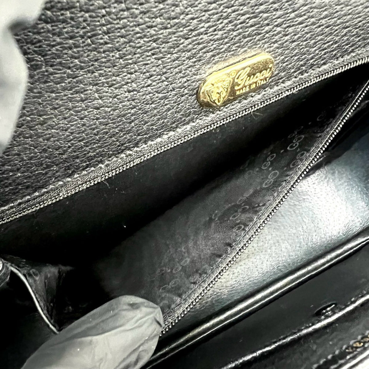 Gucci Black Leather Handbag Tote Bag (Pre-Owned)