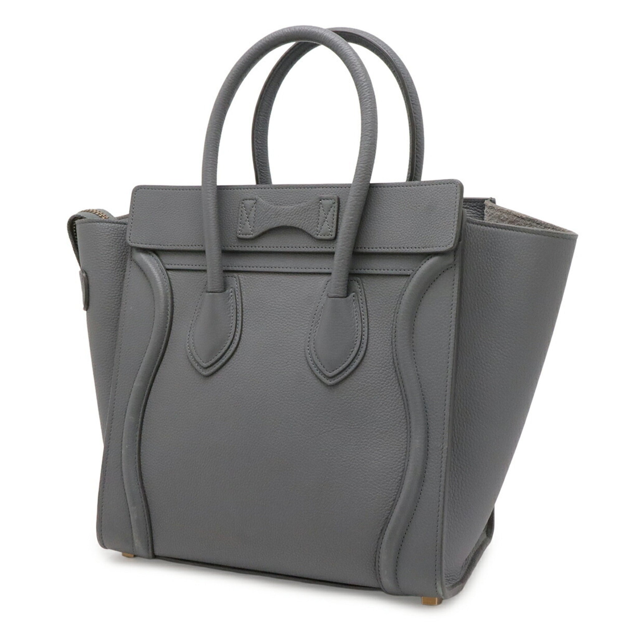 Celine Gray Leather Handbag Tote Bag (Pre-Owned)