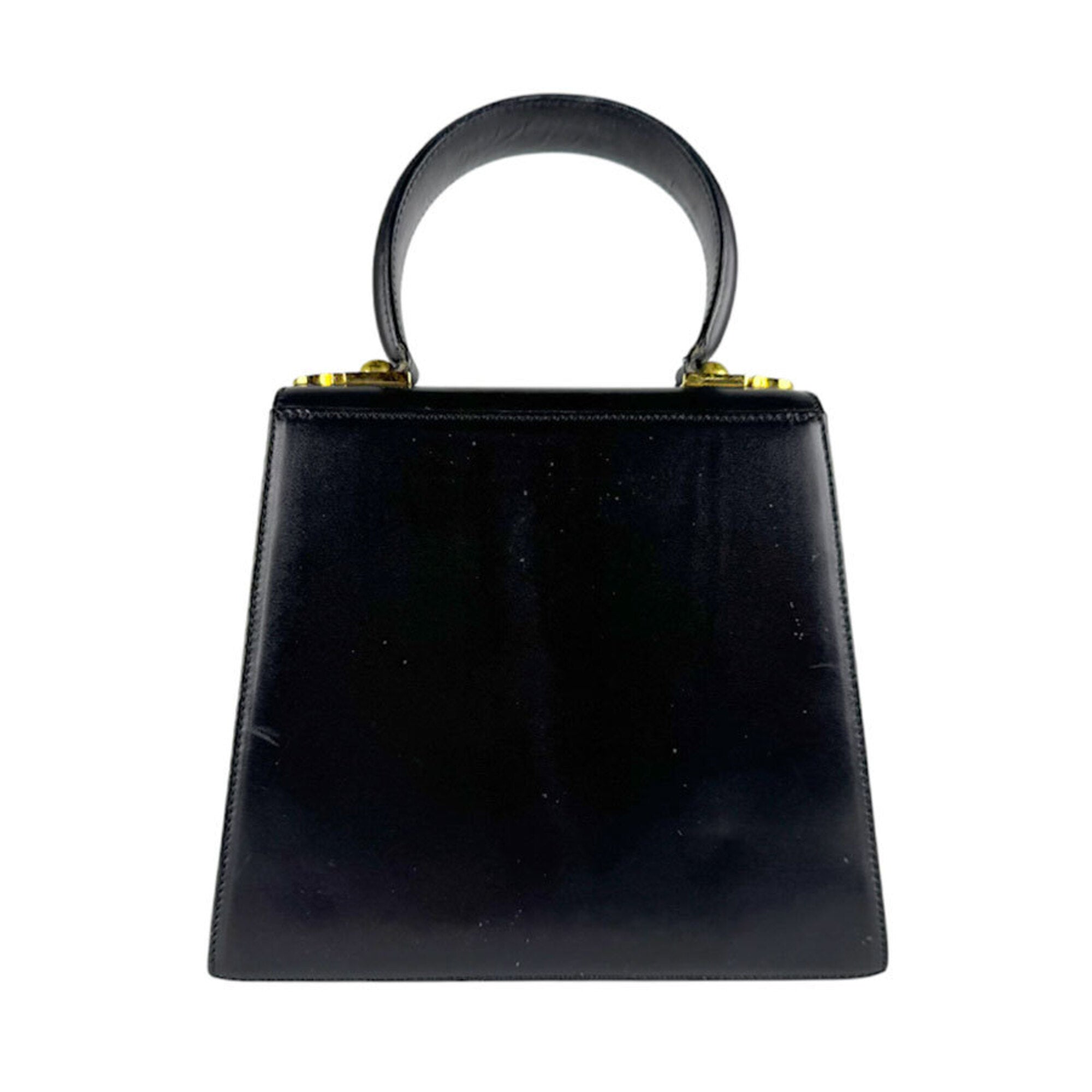 Salvatore Ferragamo Black Leather Handbag Shoulder Bag (Pre-Owned)